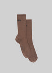 Frankie in English Ribbed Socks - Brown