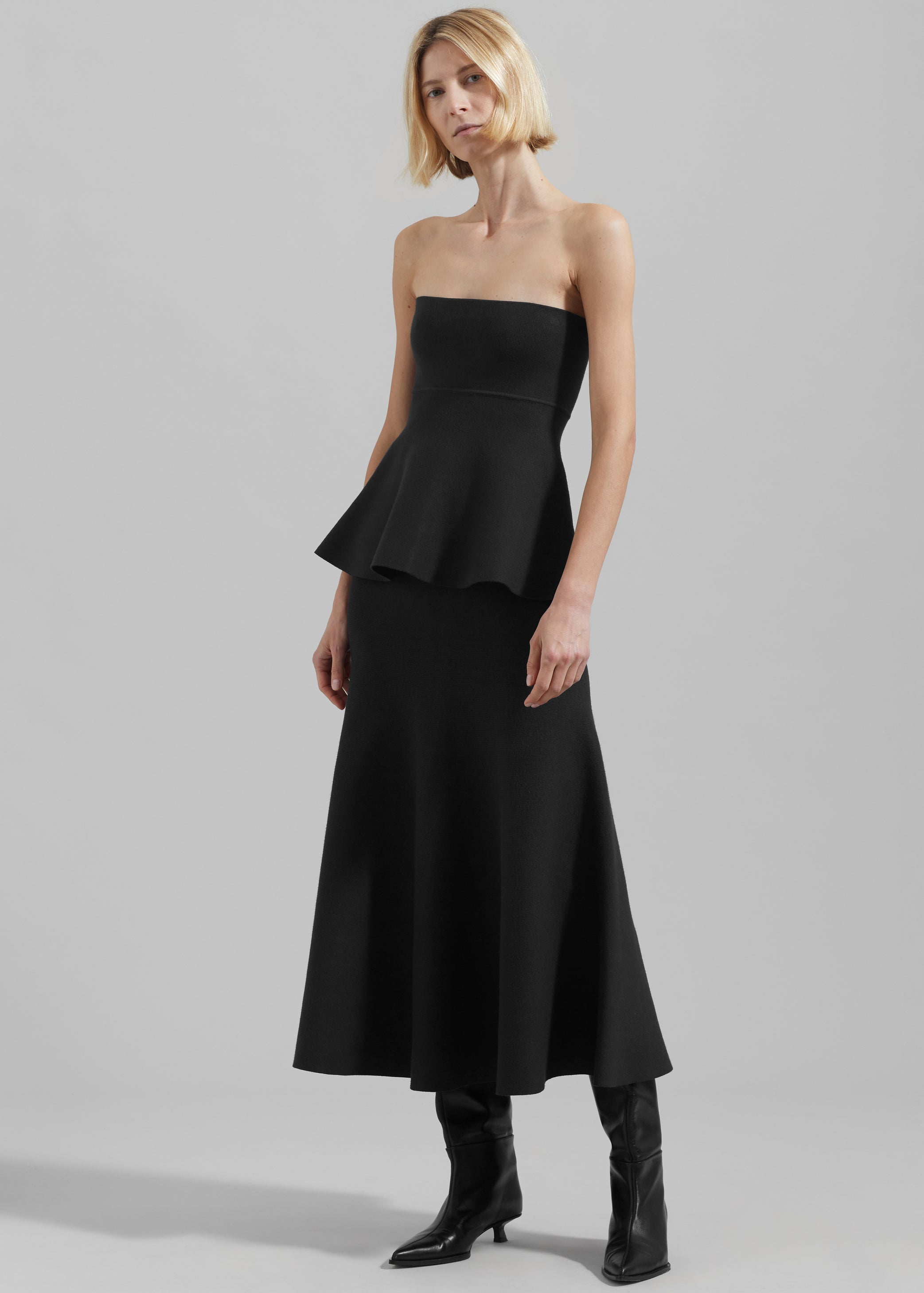 Shop the look image for Gabrielle Knit Midi Skirt - Black