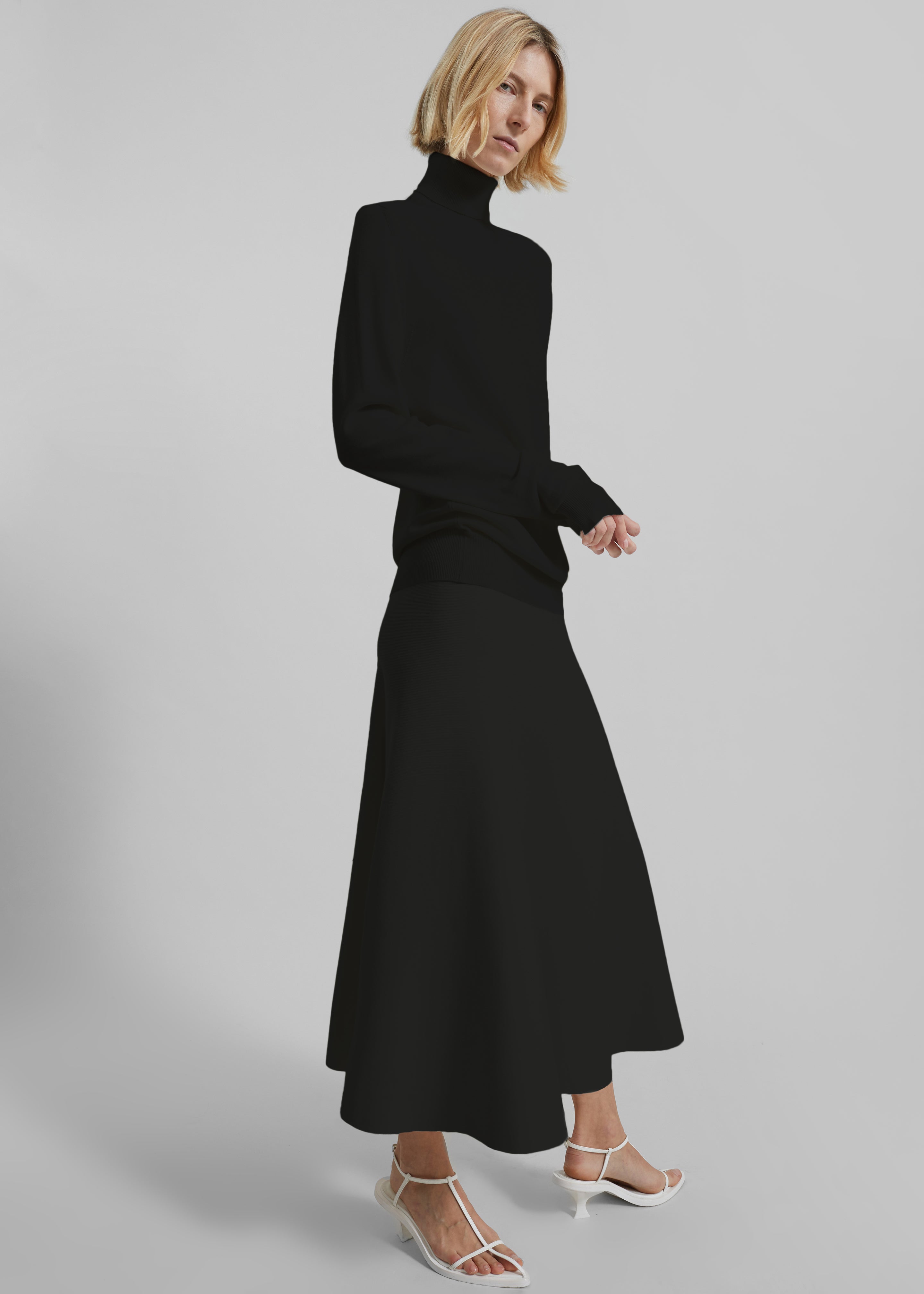 Gabrielle Knit Midi Skirt - Black - 10