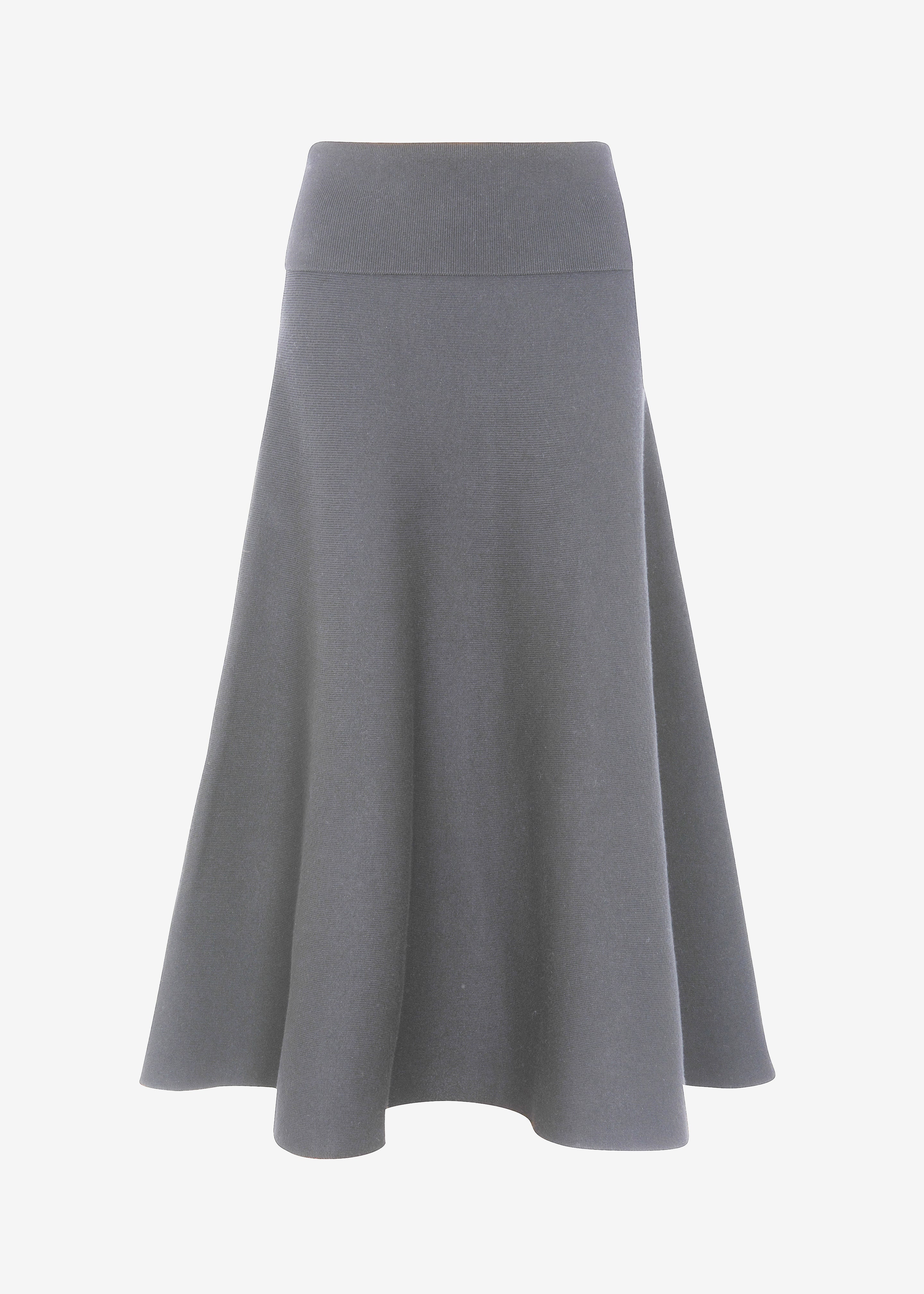 Gabrielle Knit Midi Skirt - Dark Grey - 11