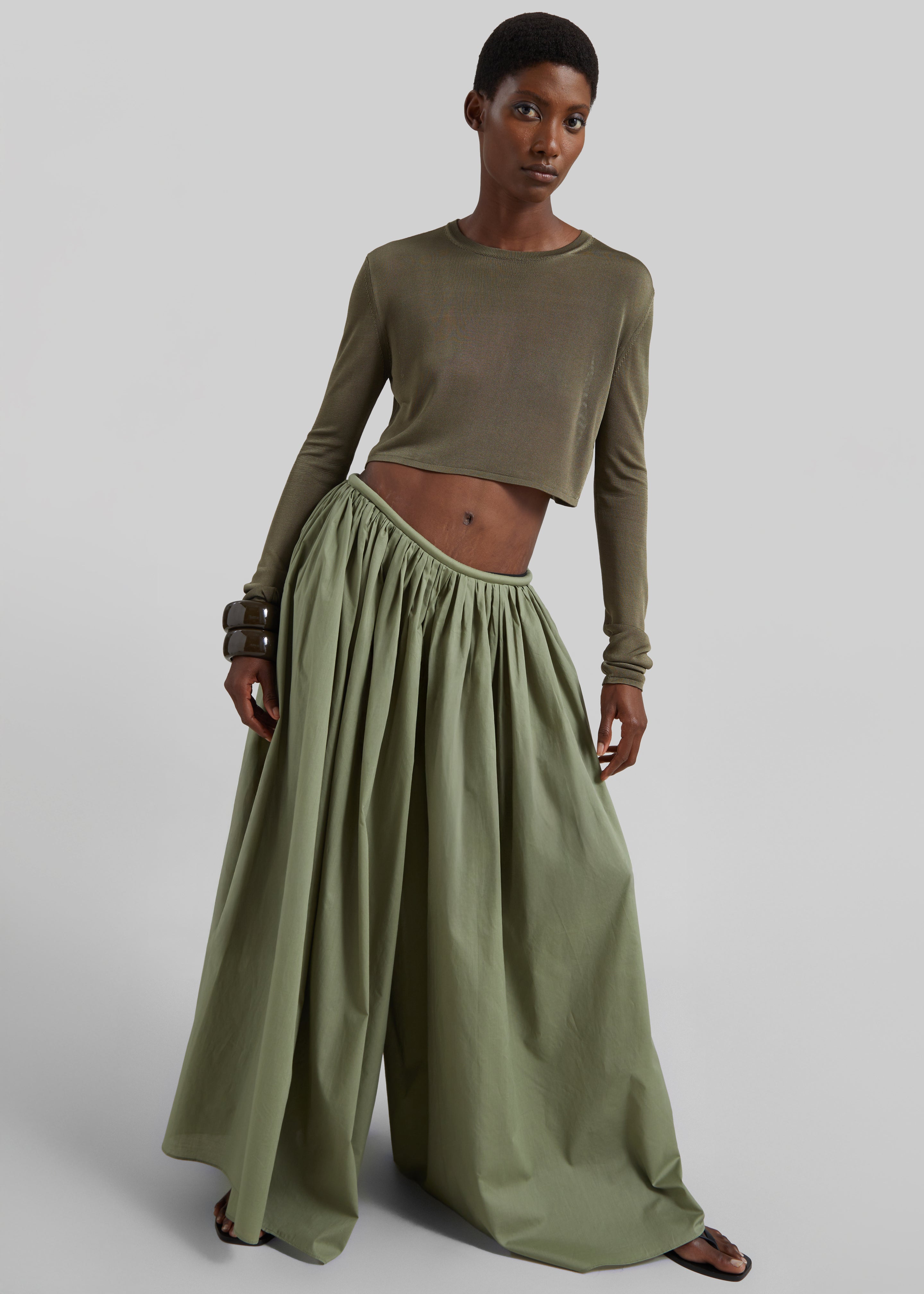 Gaeta Wide Corded Waistband Culottes - Sage – The Frankie Shop