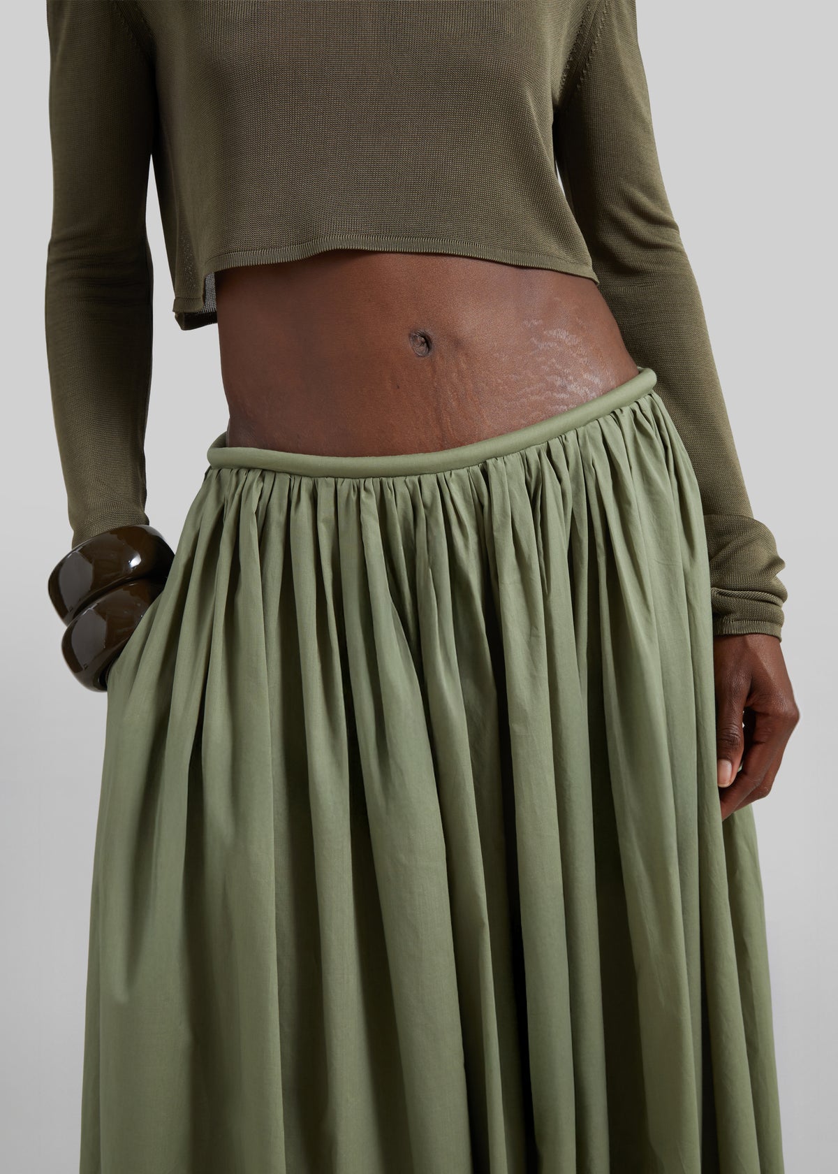 Gaeta Wide Corded Waistband Culottes - Sage - 4