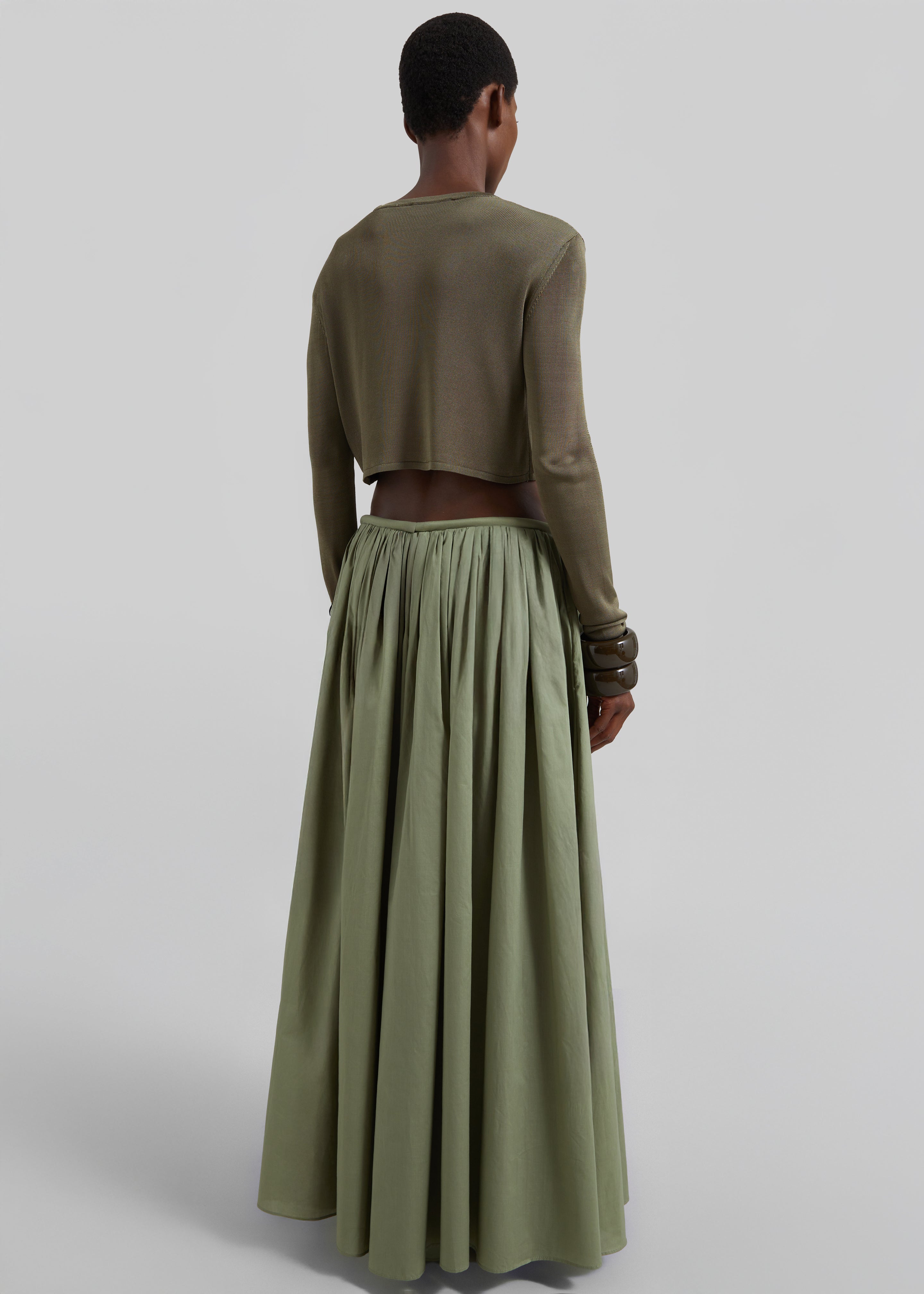 Gaeta Wide Corded Waistband Culottes - Sage - 7