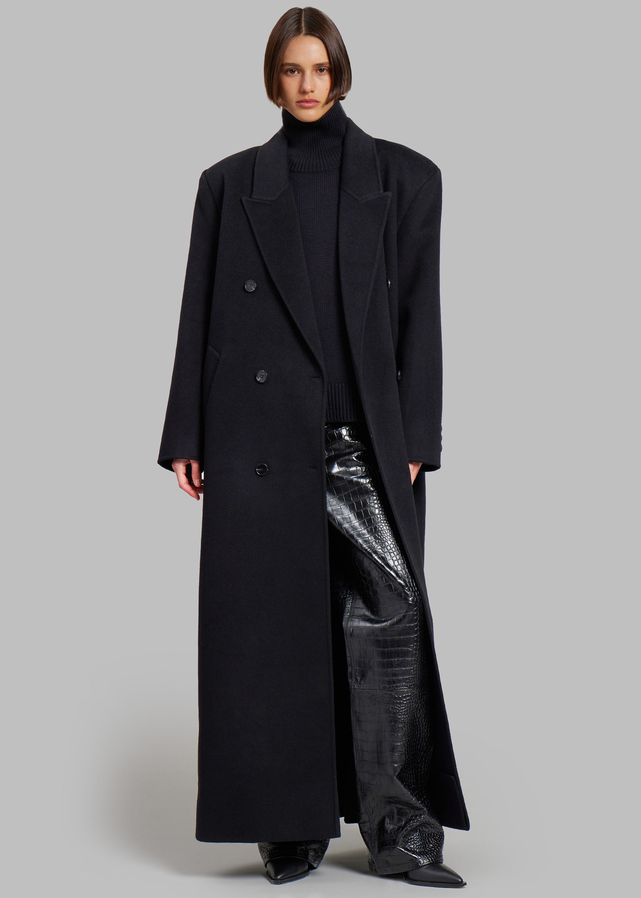 Shop the look image for Gaia Double Breasted Coat - Black