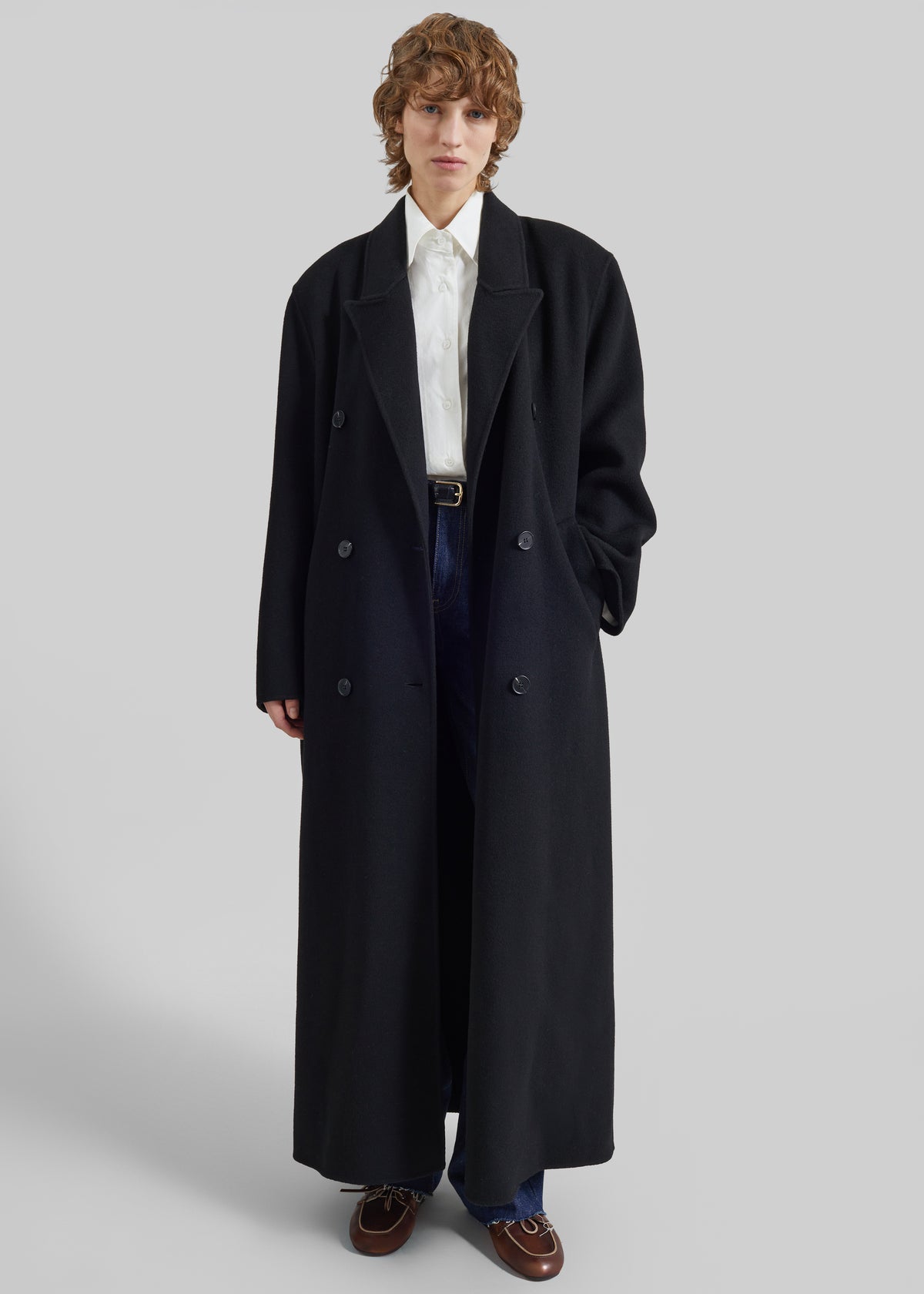 Gaia Double-Breasted Coat - Black