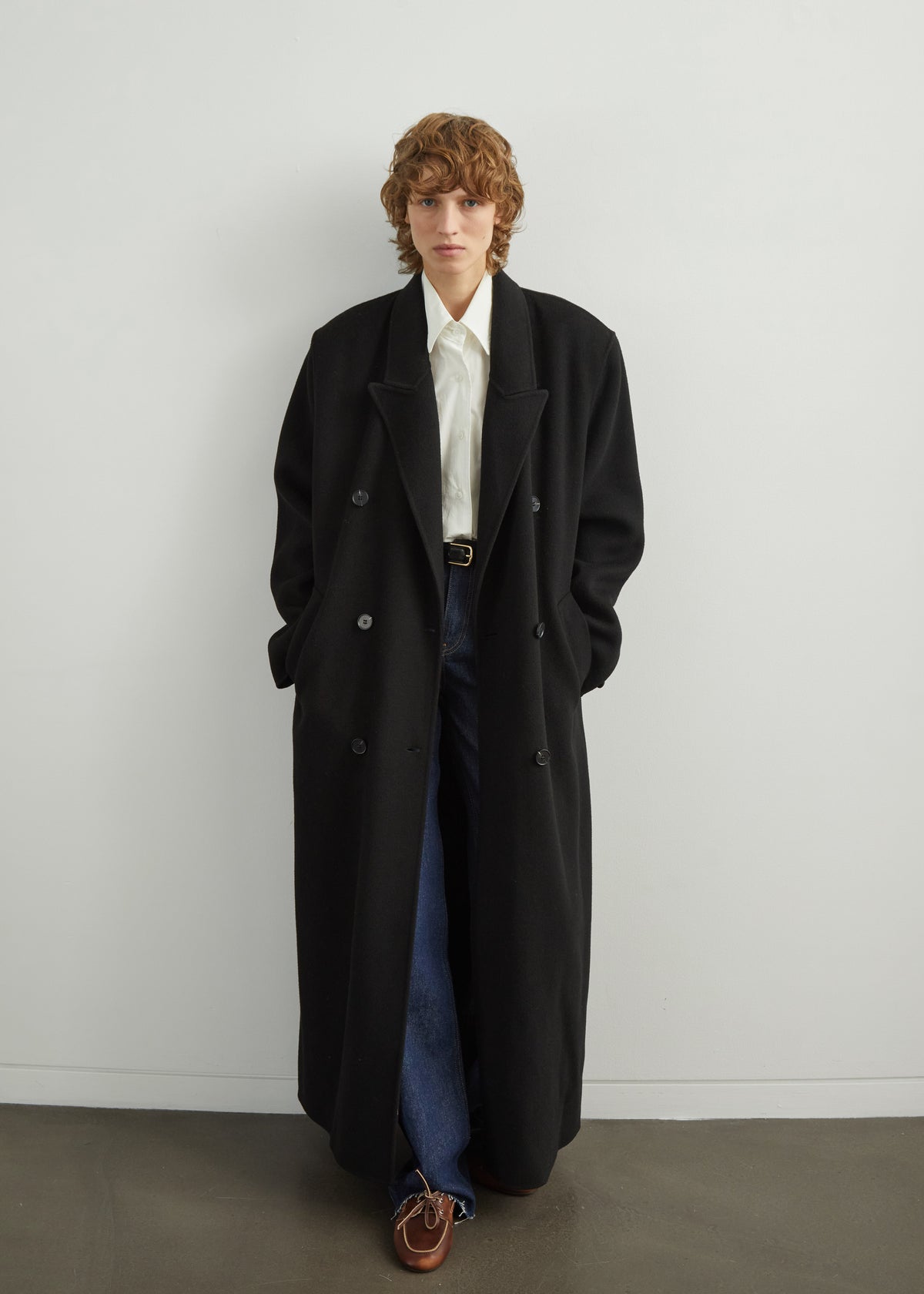 Gaia Double-Breasted Coat - Black