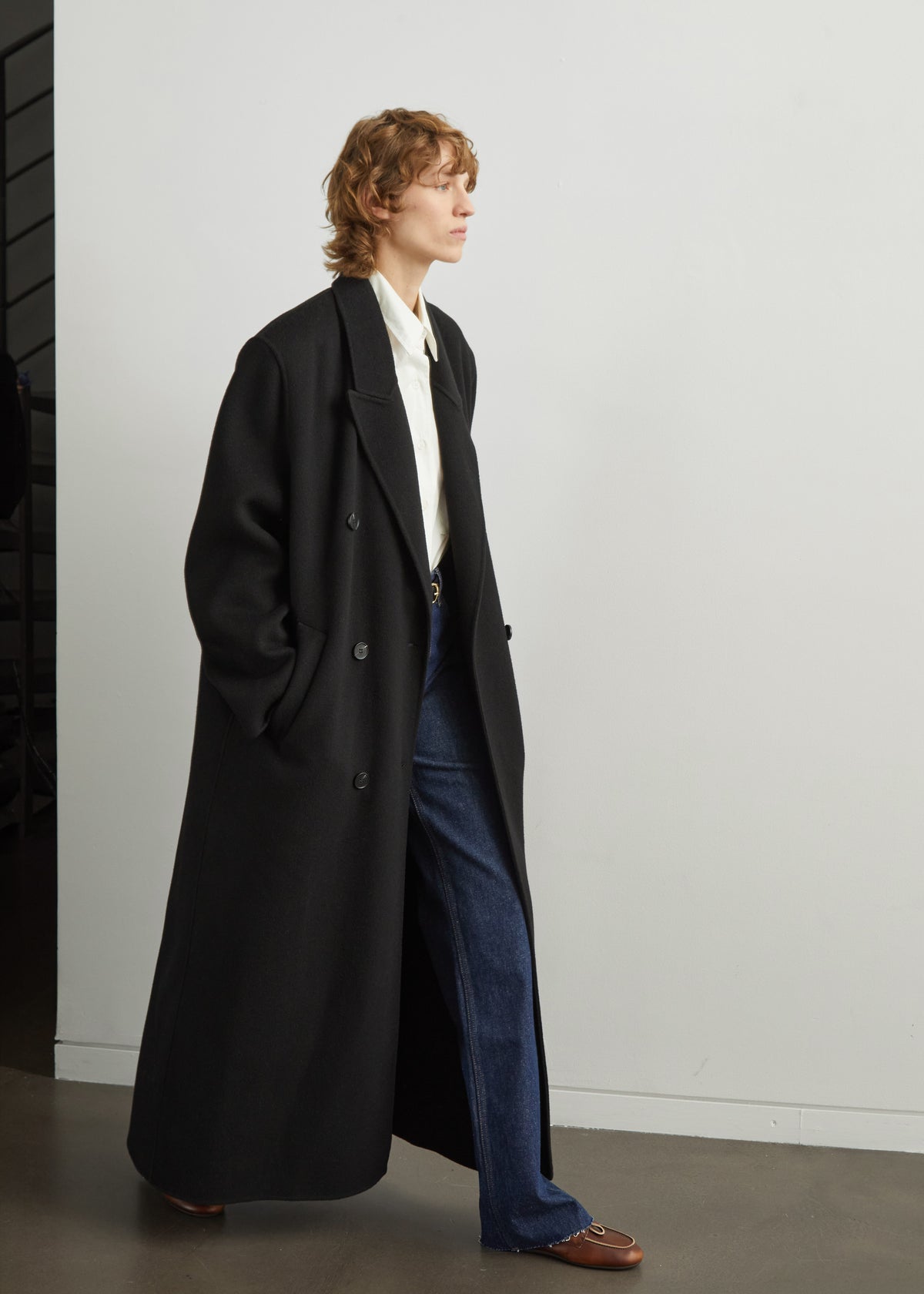 Gaia Double-Breasted Coat - Black