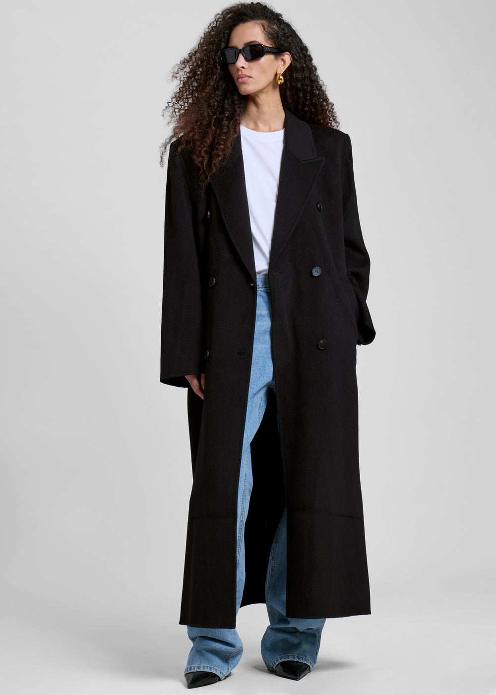 Gaia Double Breasted Coat - Black