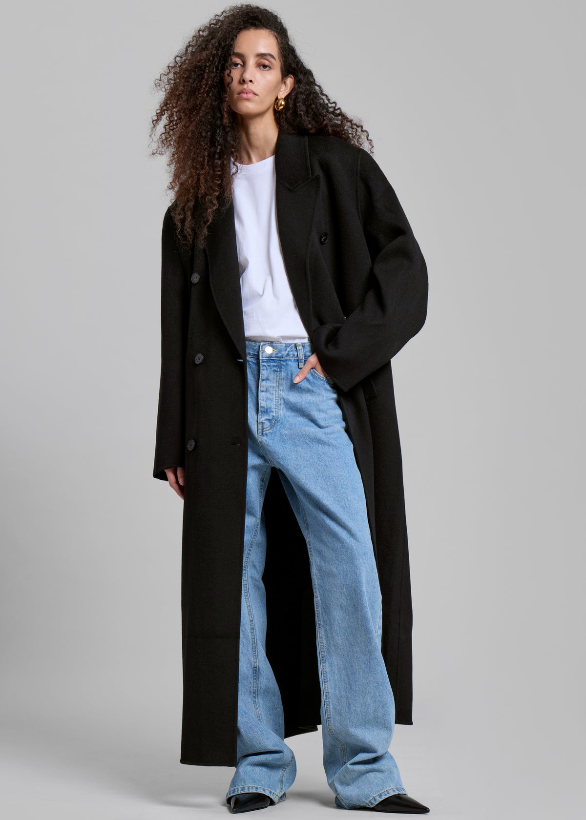 Gaia Double Breasted Coat - Black - 6