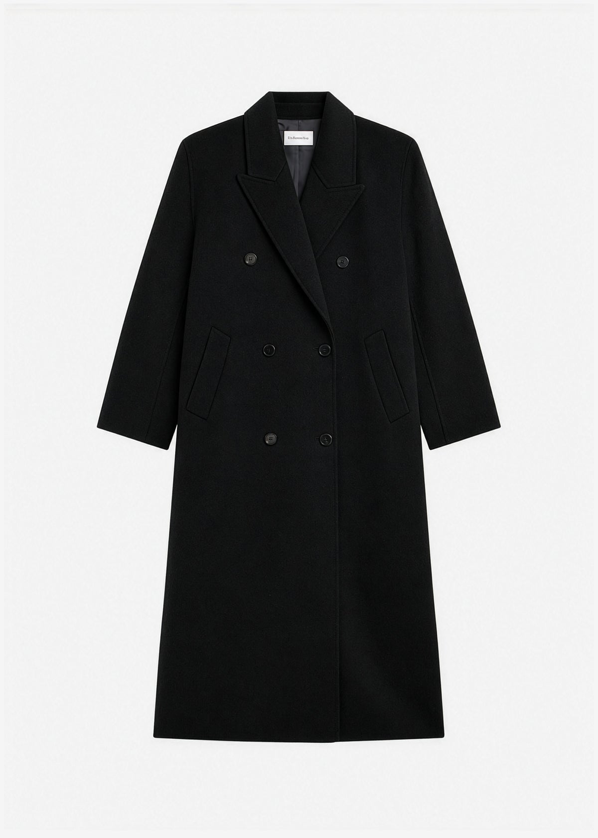 Gaia Double-Breasted Coat - Black