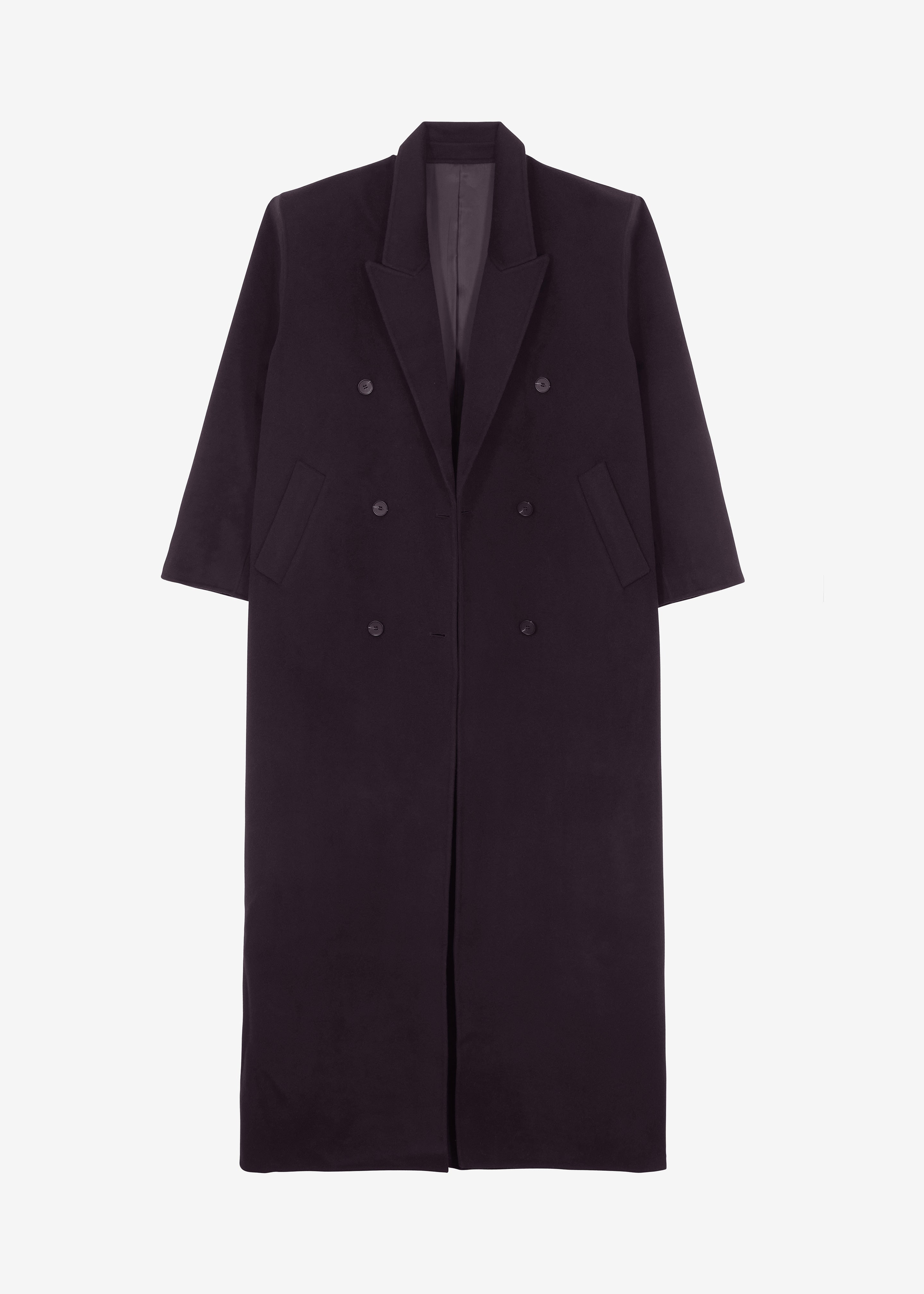 Gaia Double Breasted Coat - Dark Plum - 10