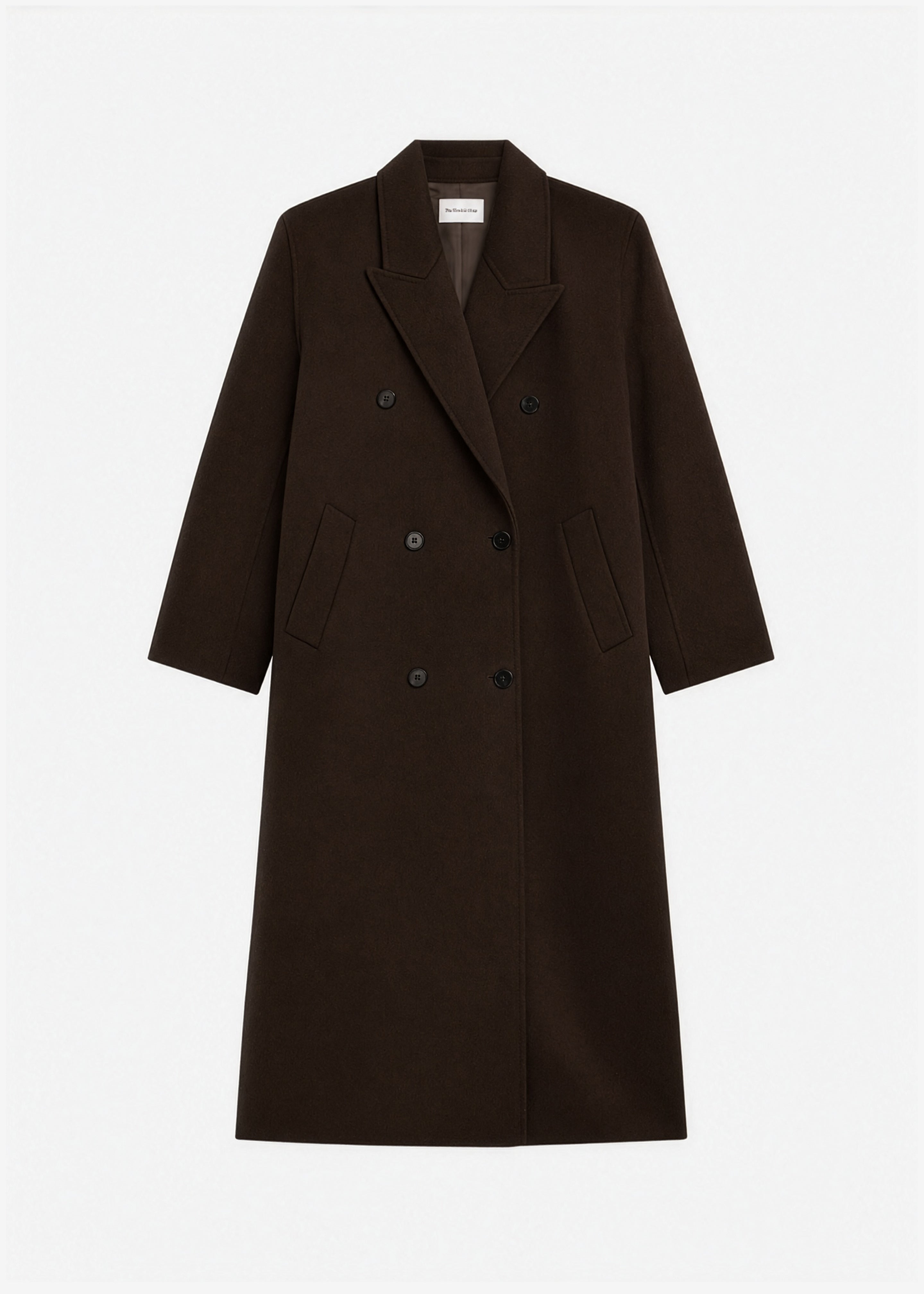 Gaia Double-Breasted Coat - Dark Brown – The Frankie Shop
