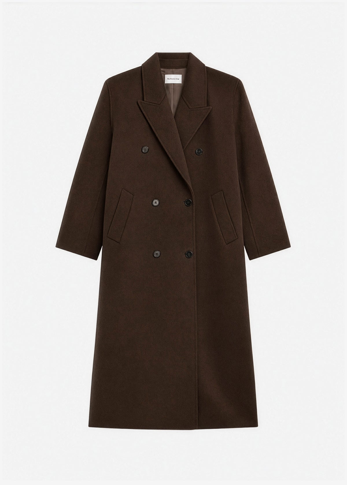 Gaia Double-Breasted Coat - Dark Brown