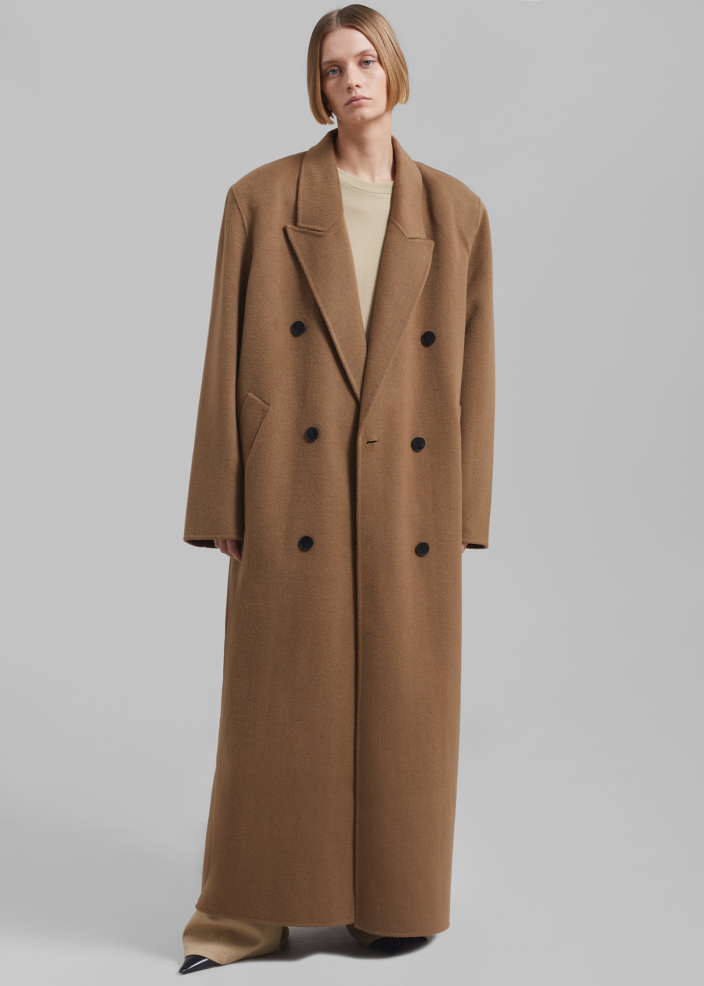 Gaia Double Breasted Coat - Camel - 4