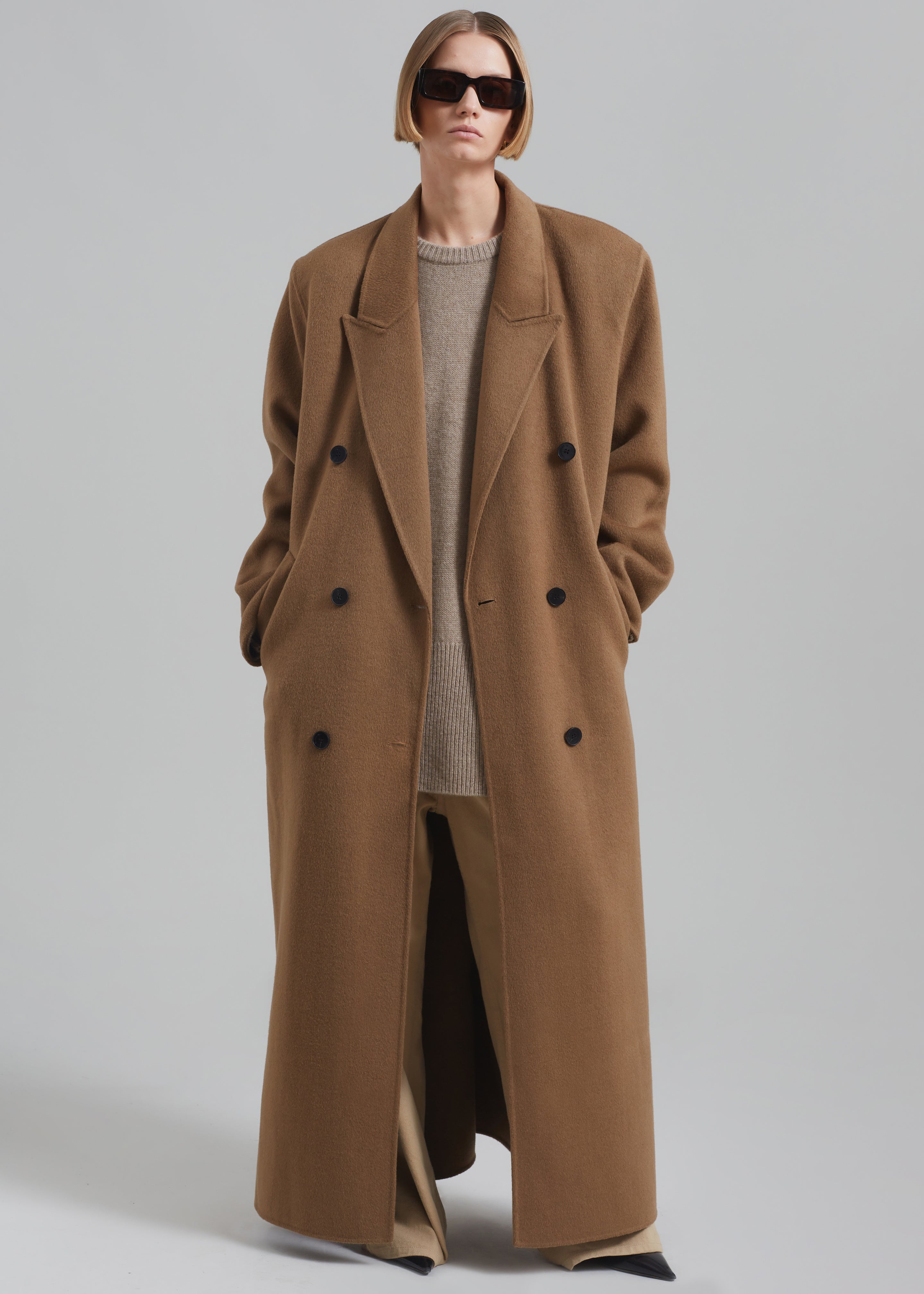 Gaia Double Breasted Coat - Camel - 6