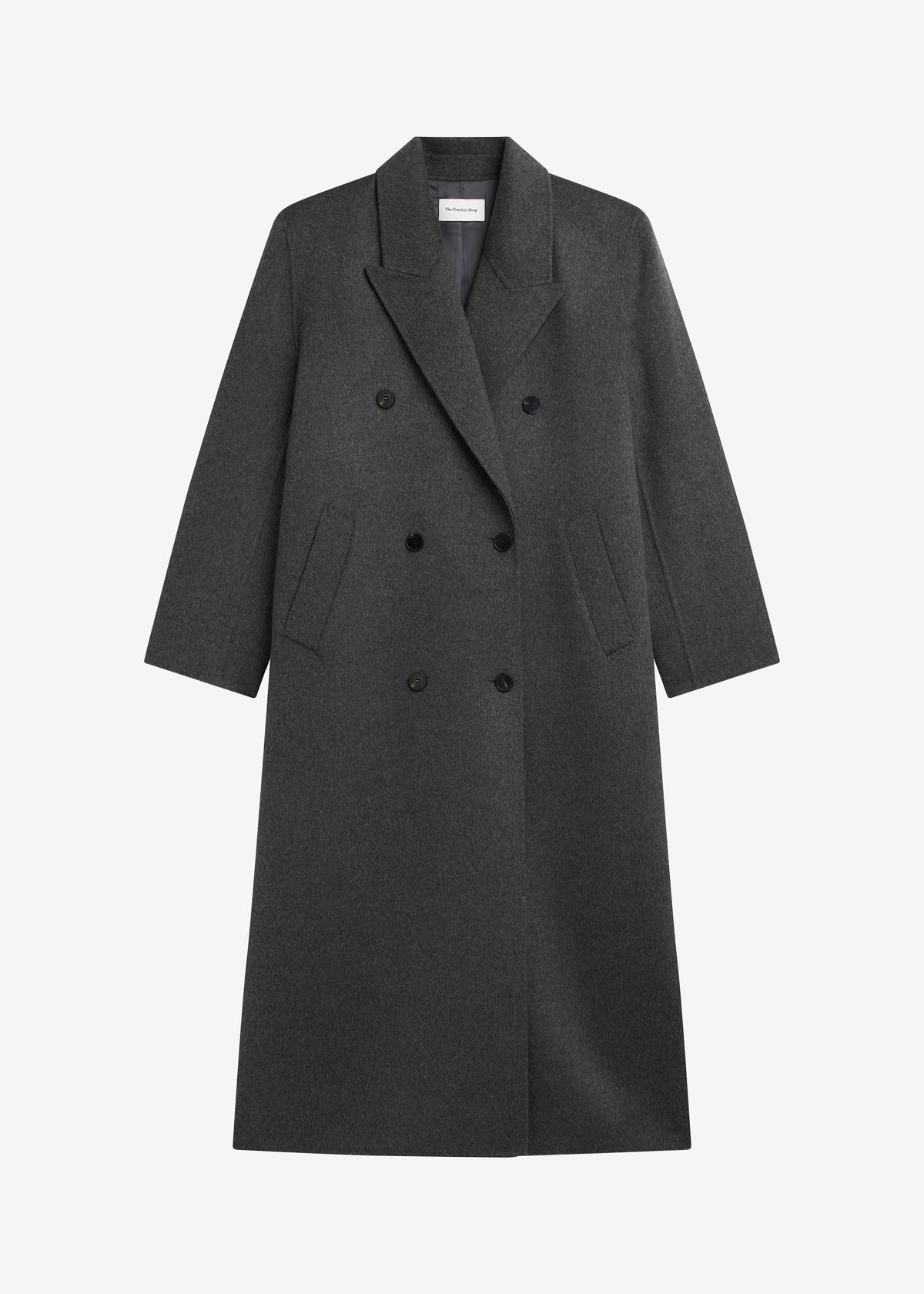 Gaia Double Breasted Coat - Dark Grey Melange - 8