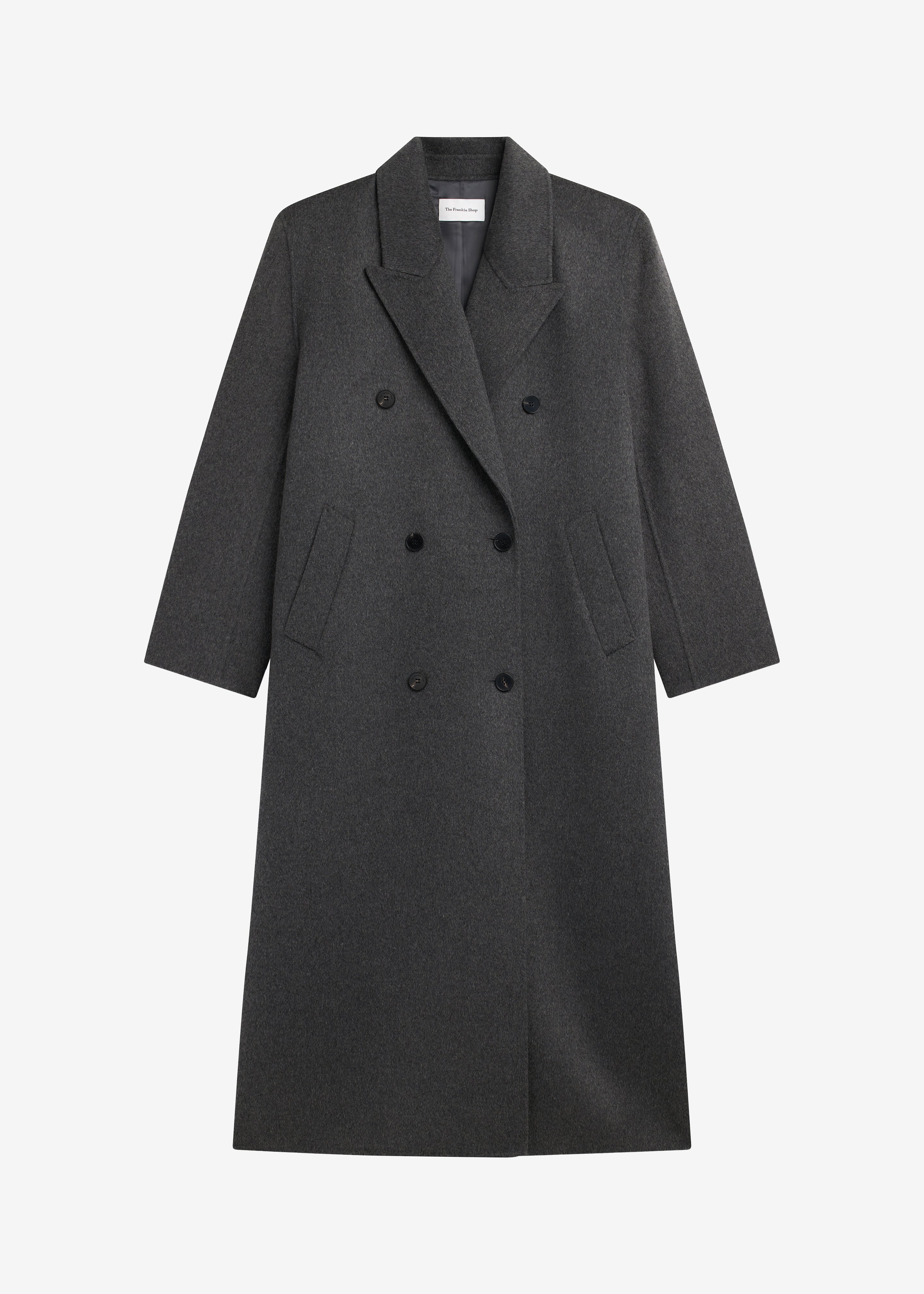 Gaia Double Breasted Coat - Dark Grey Melange - 8