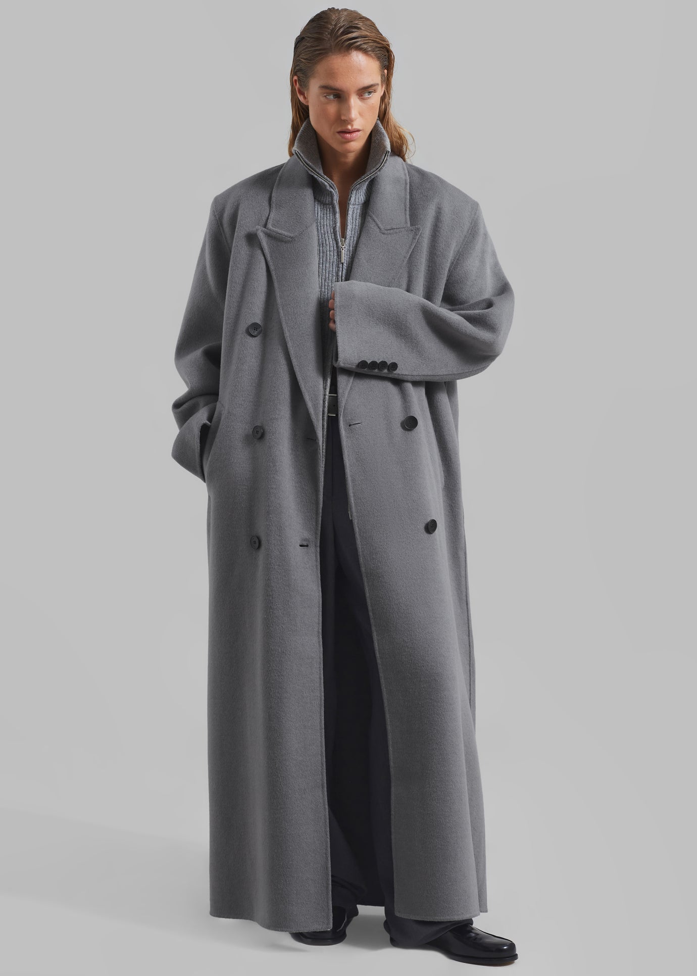 Grey Wool Coats for Women