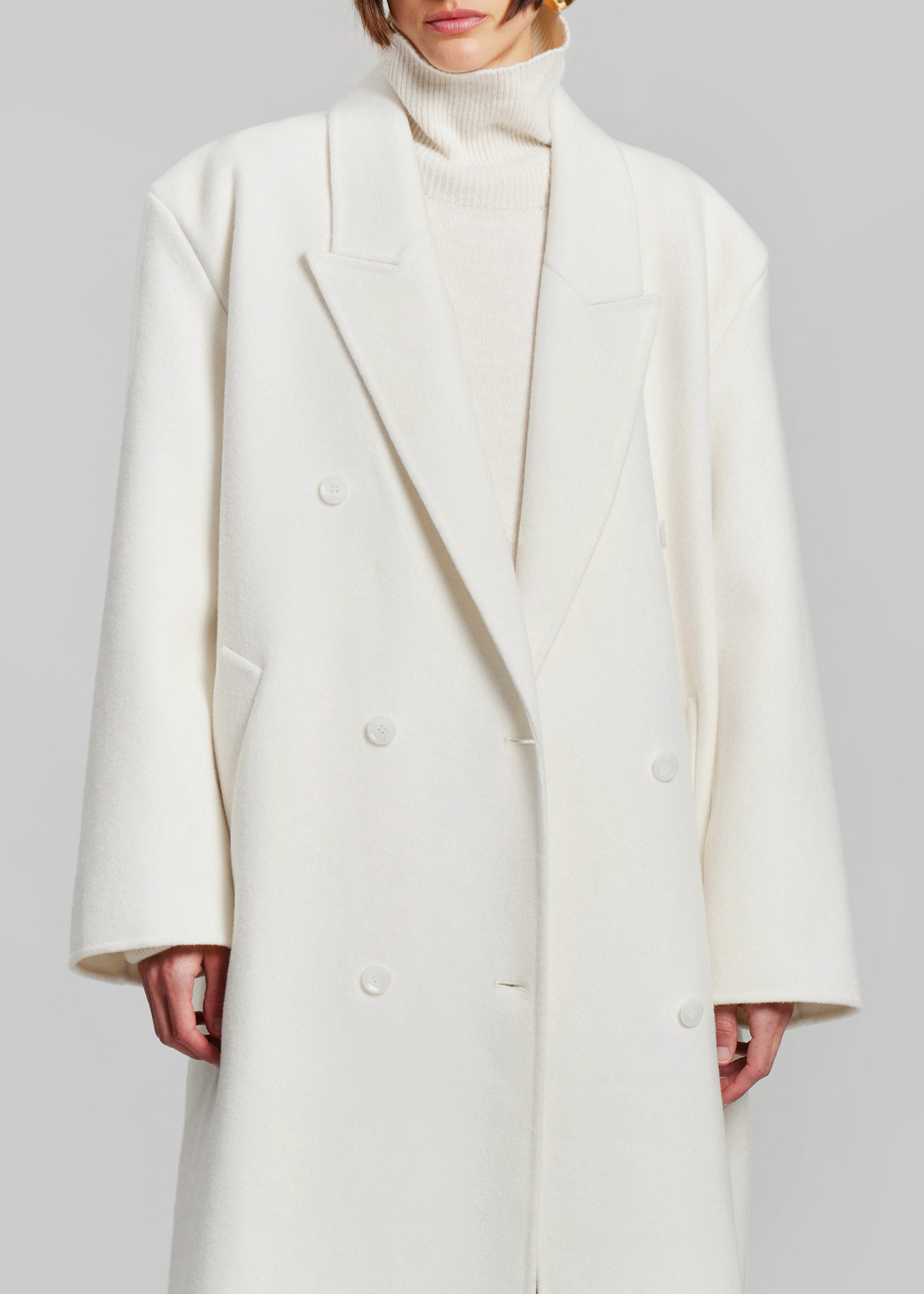 Gaia Double-Breasted Coat - Ivory – The Frankie Shop
