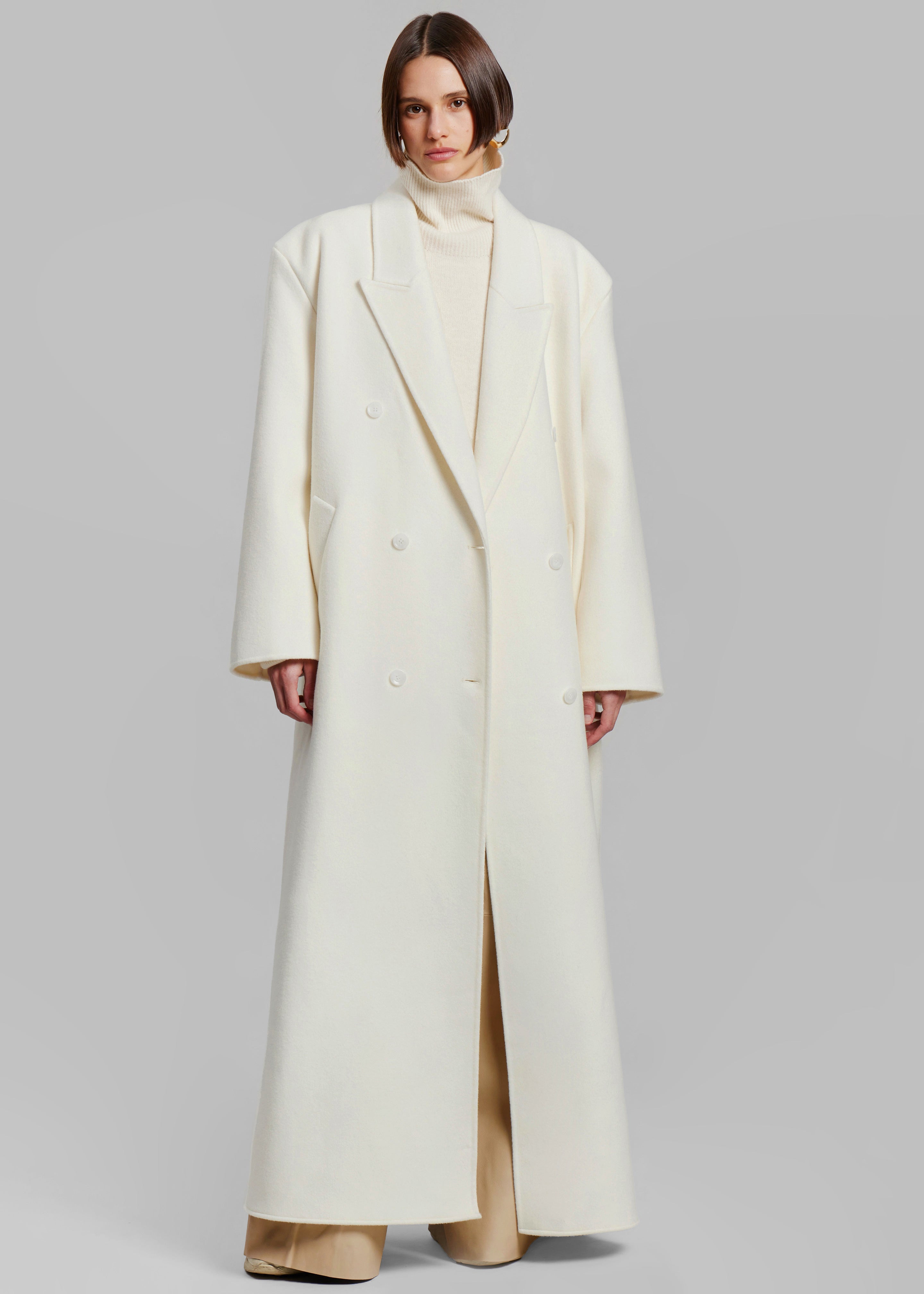 Gaia Double Breasted Coat - Ivory - 6