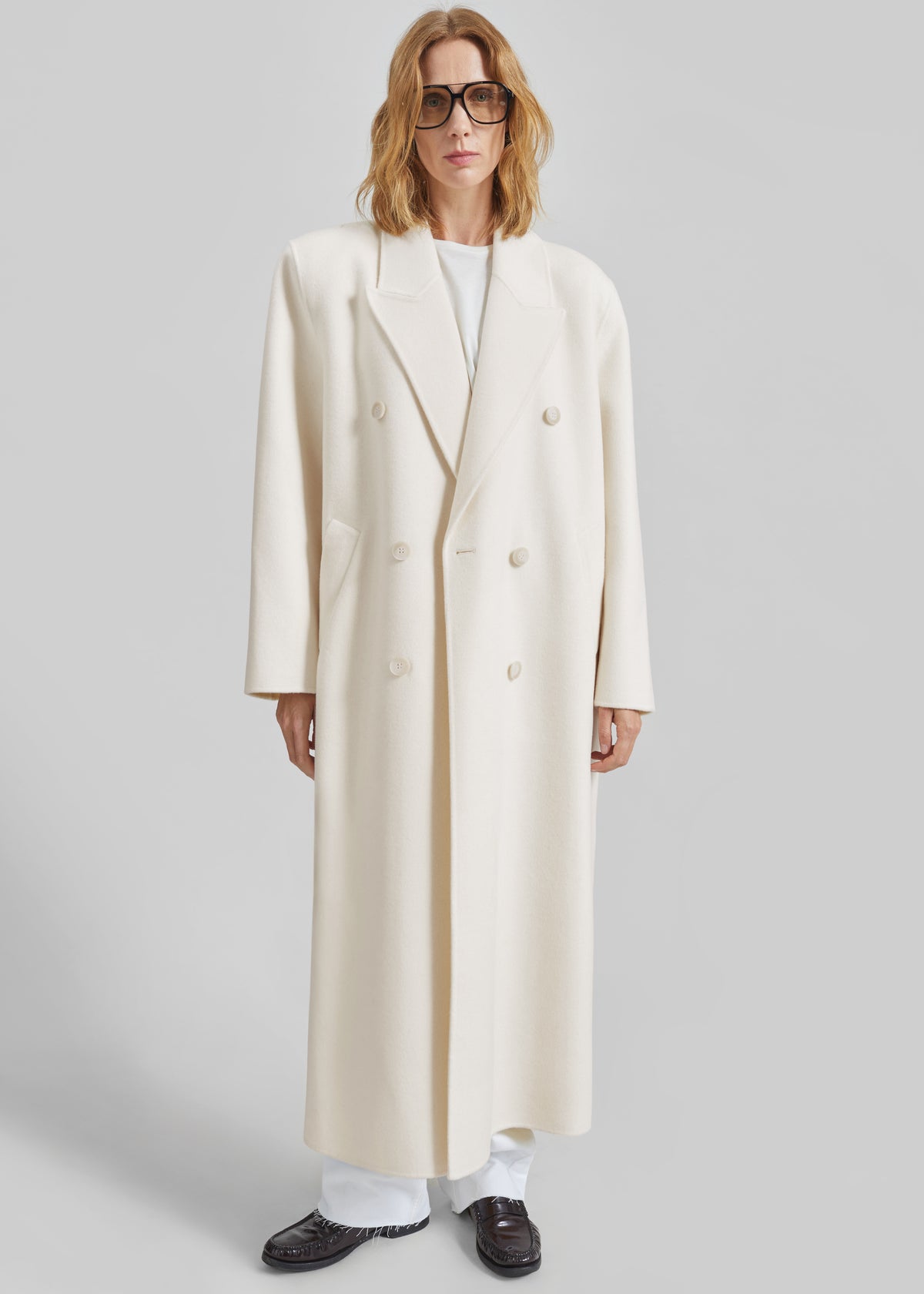 Gaia Double Breasted Coat - Ivory - 12