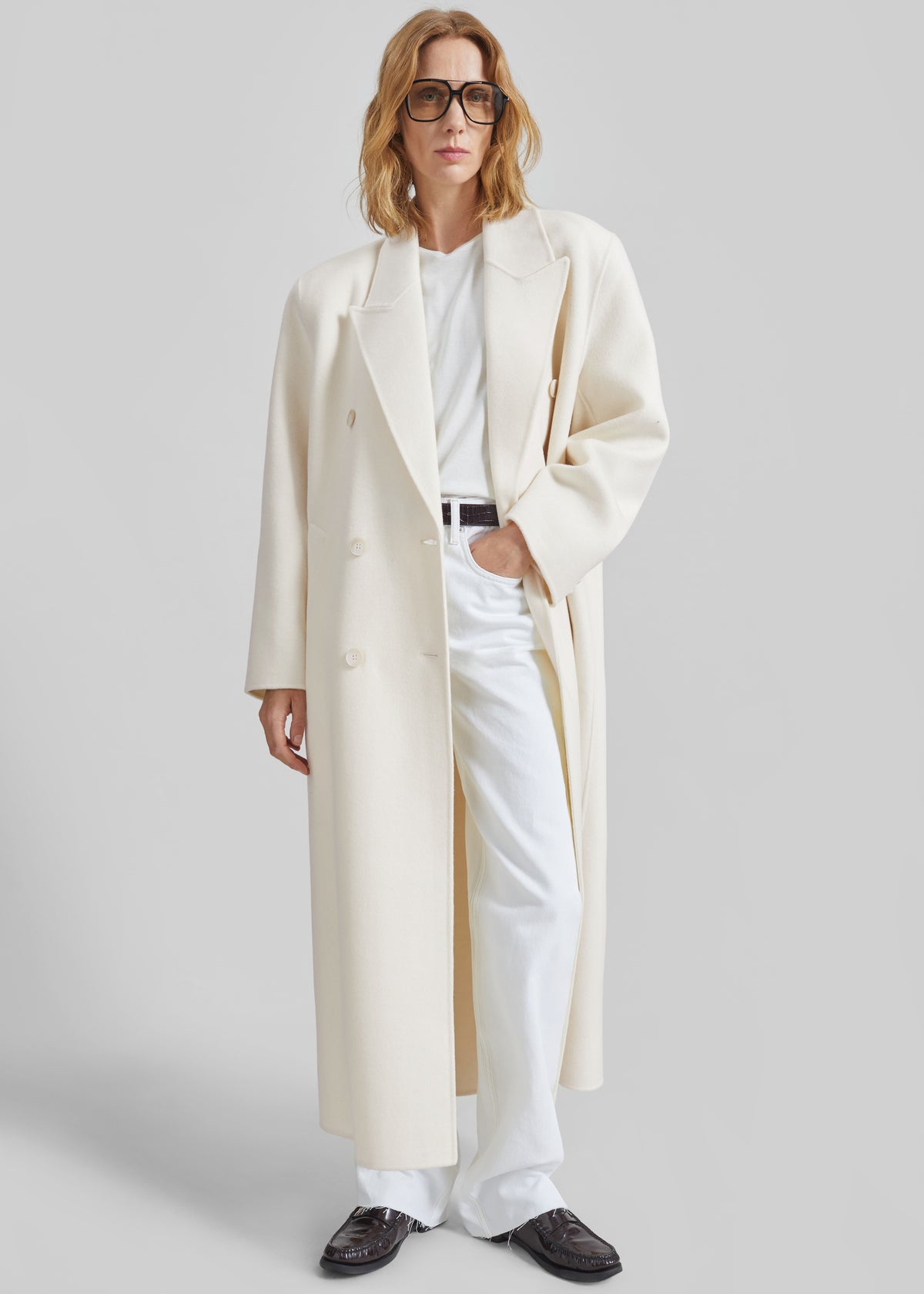 Gaia Double Breasted Coat - Ivory - 11