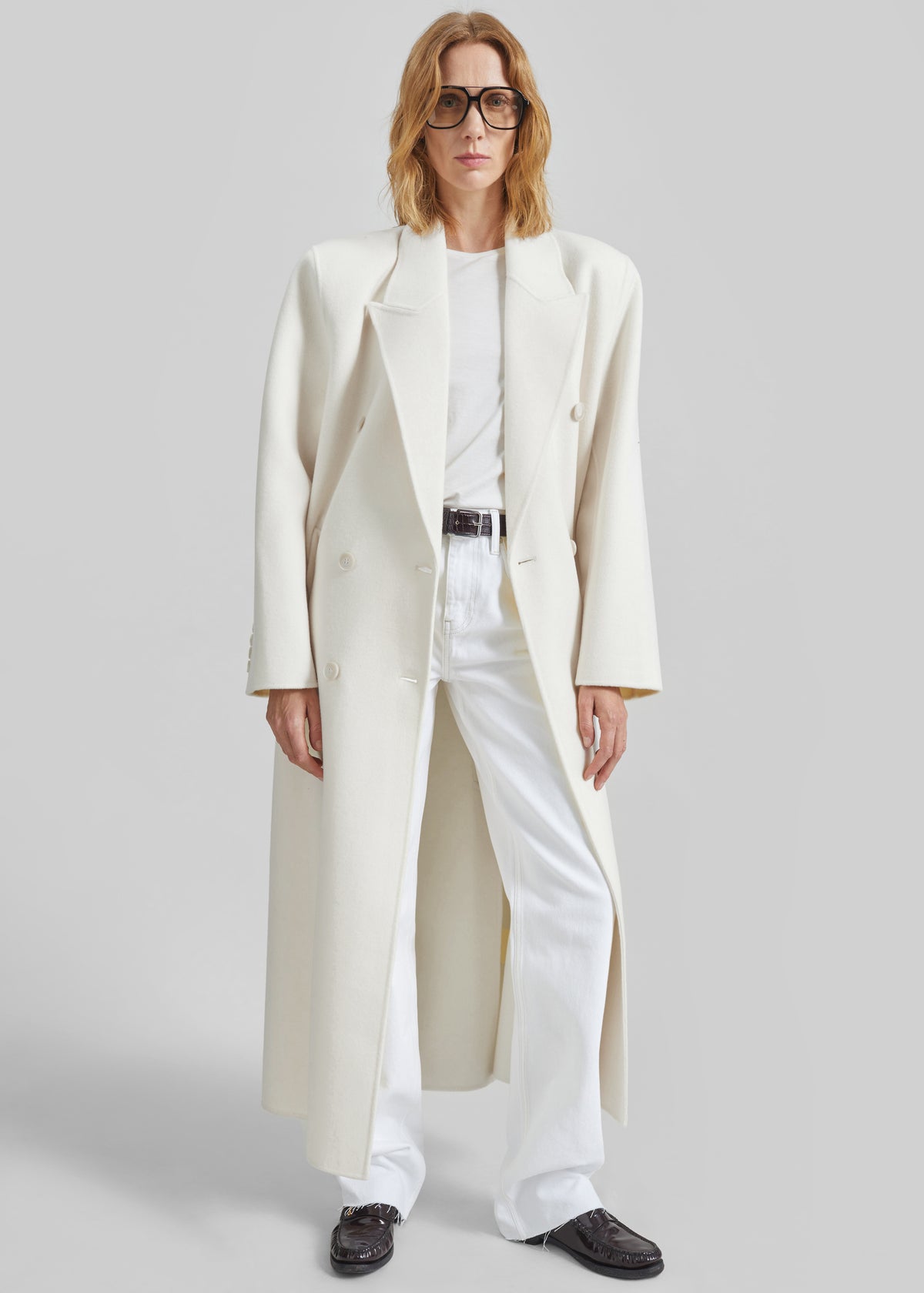 Gaia Double-Breasted Coat - Ivory