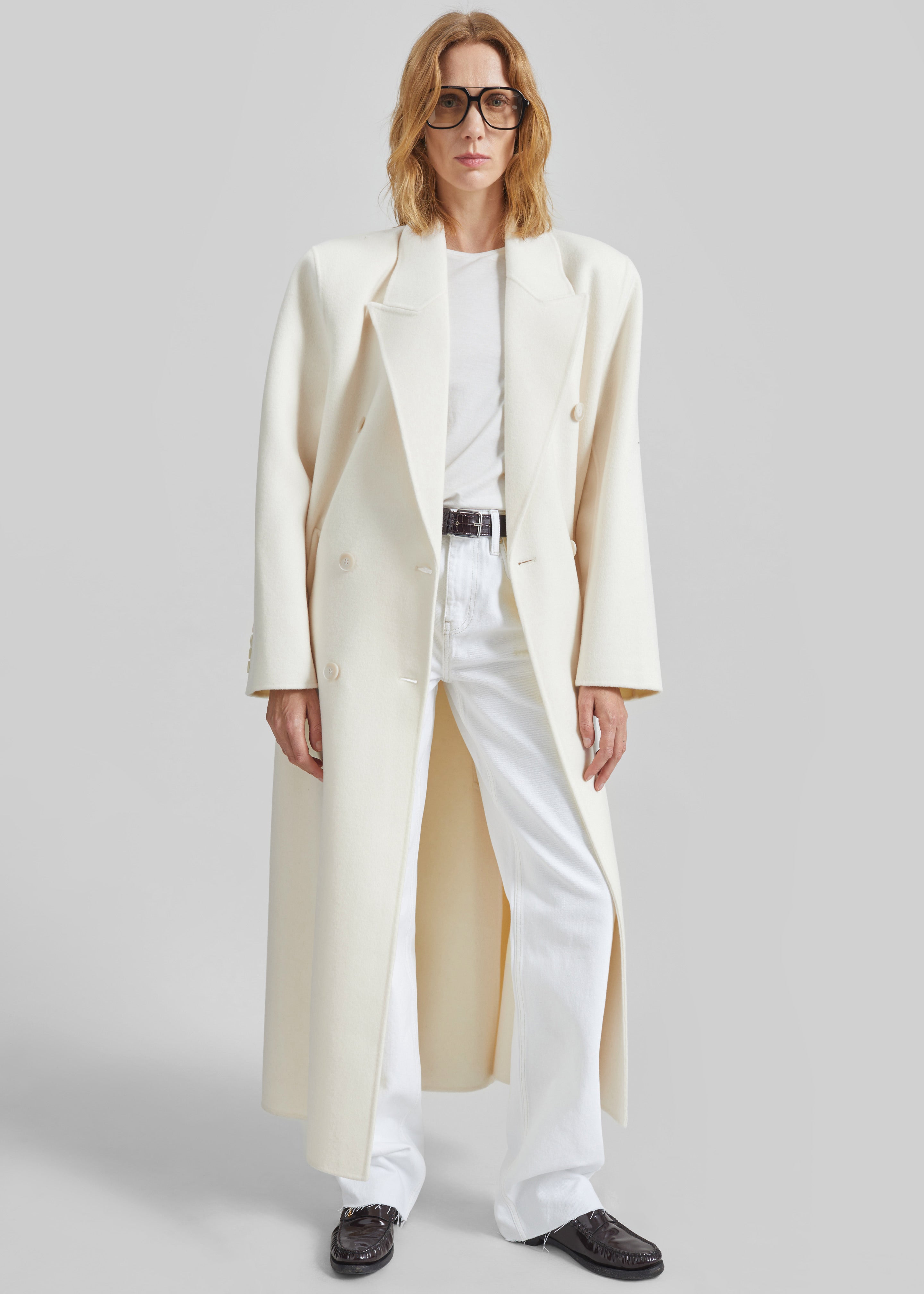 Gaia Double Breasted Coat - Ivory – The Frankie Shop