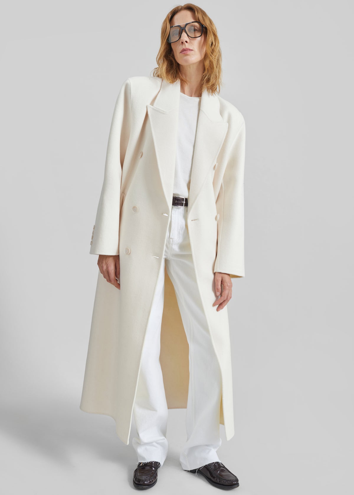Gaia Double Breasted Coat - Ivory - 9