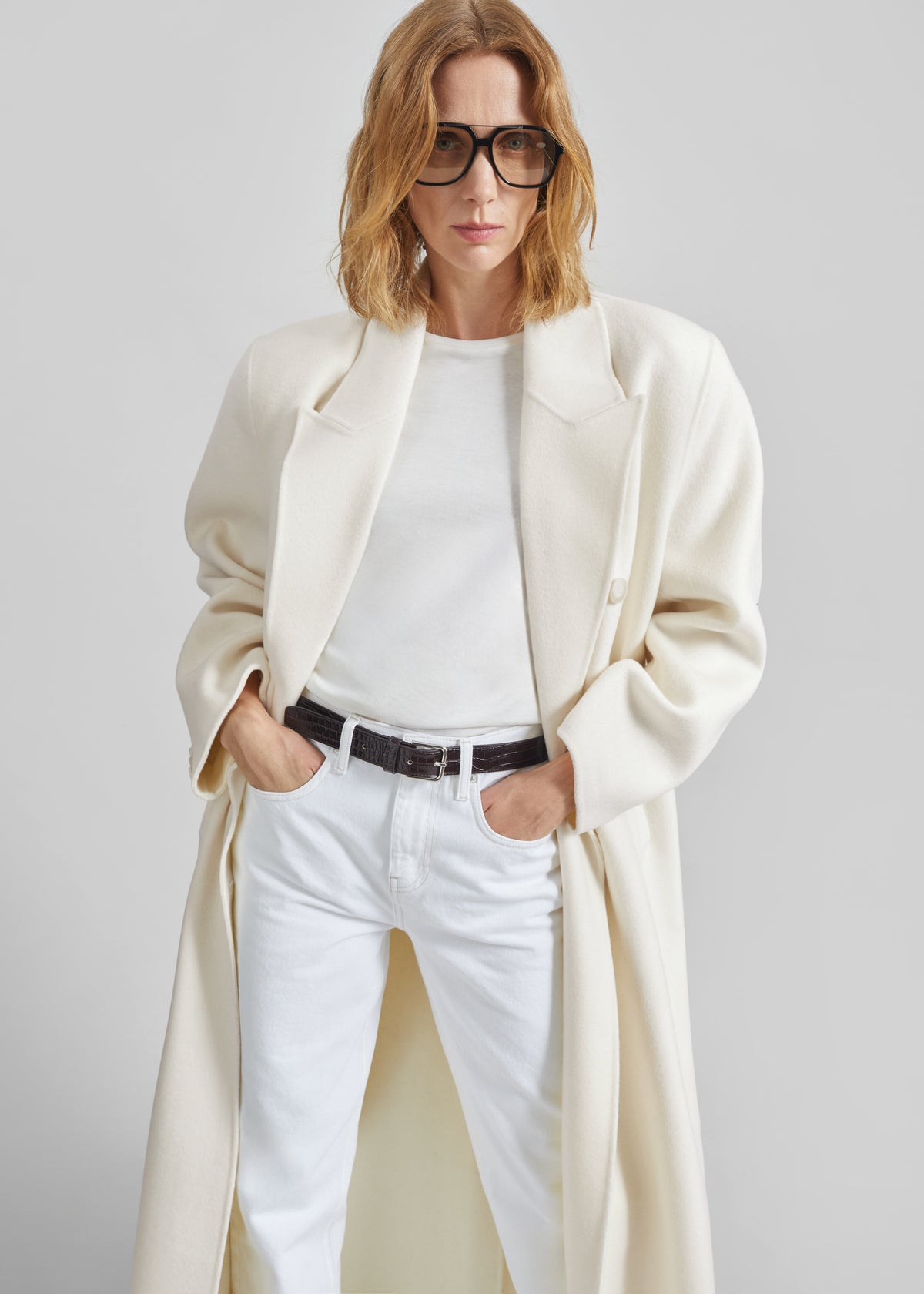 Gaia Double Breasted Coat - Ivory - 13