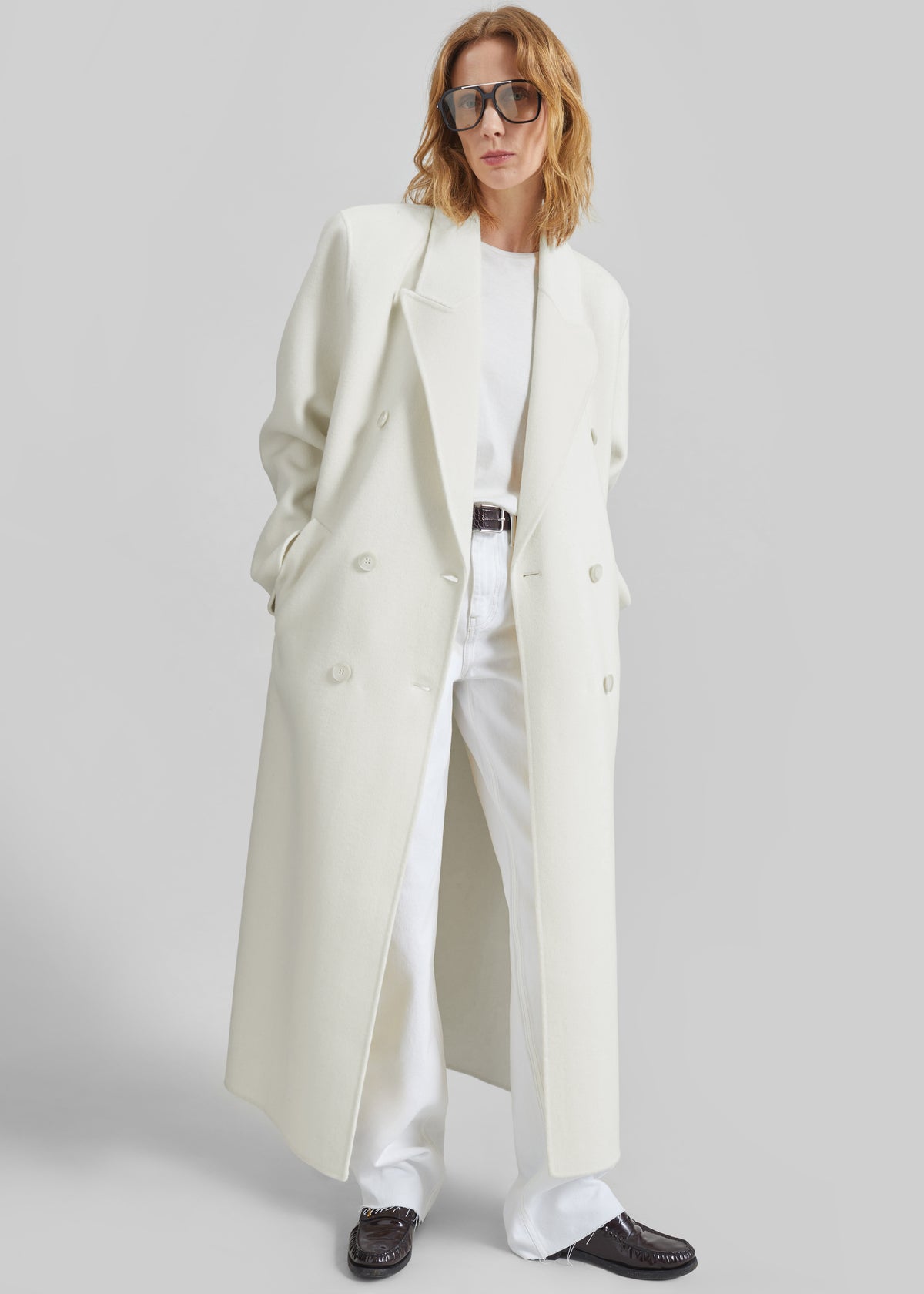 Gaia Double-Breasted Coat - Ivory