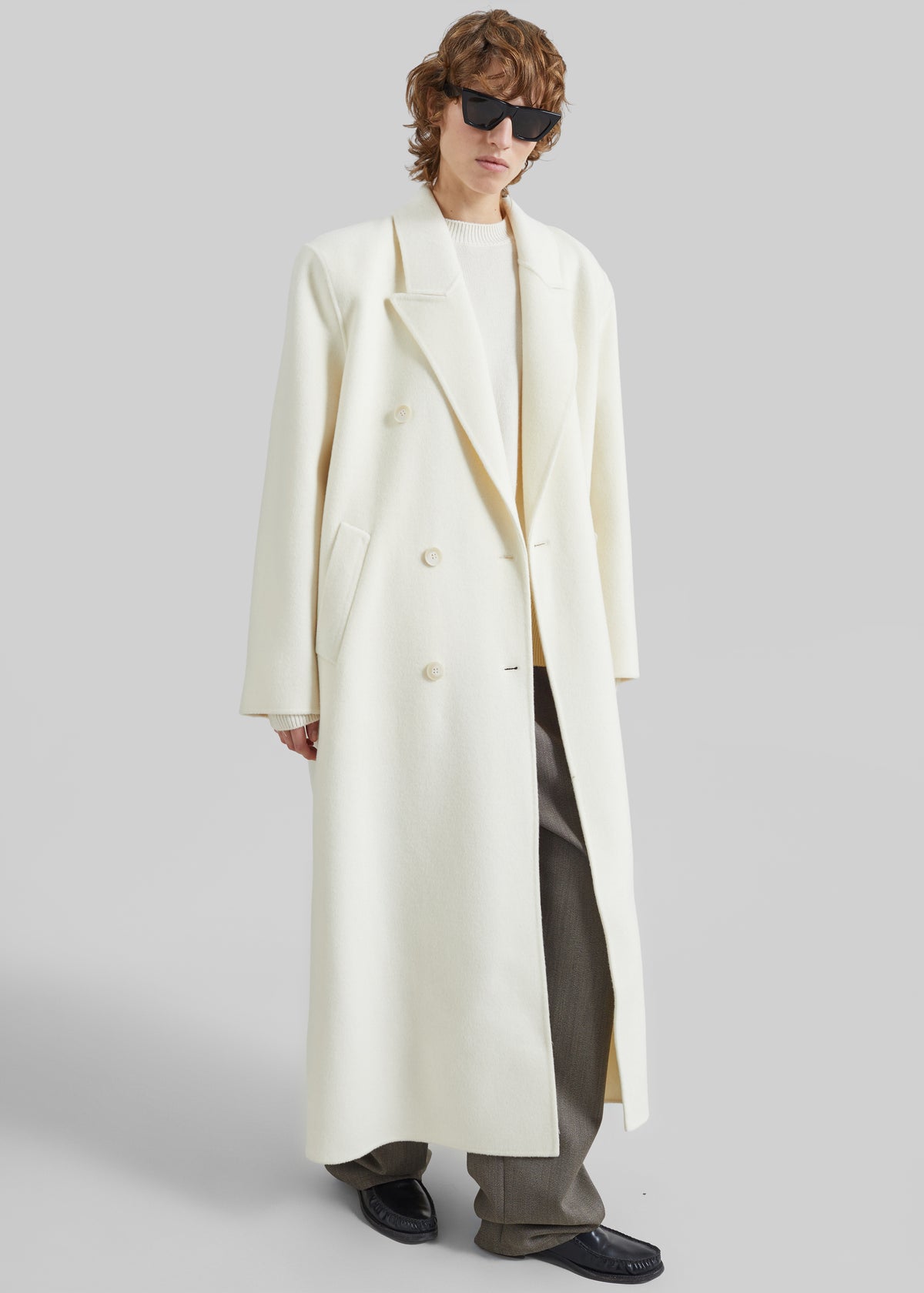 Gaia Double-Breasted Coat - Ivory