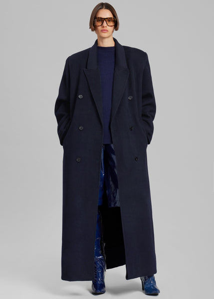 Gaia Double Breasted Coat - Navy – The Frankie Shop