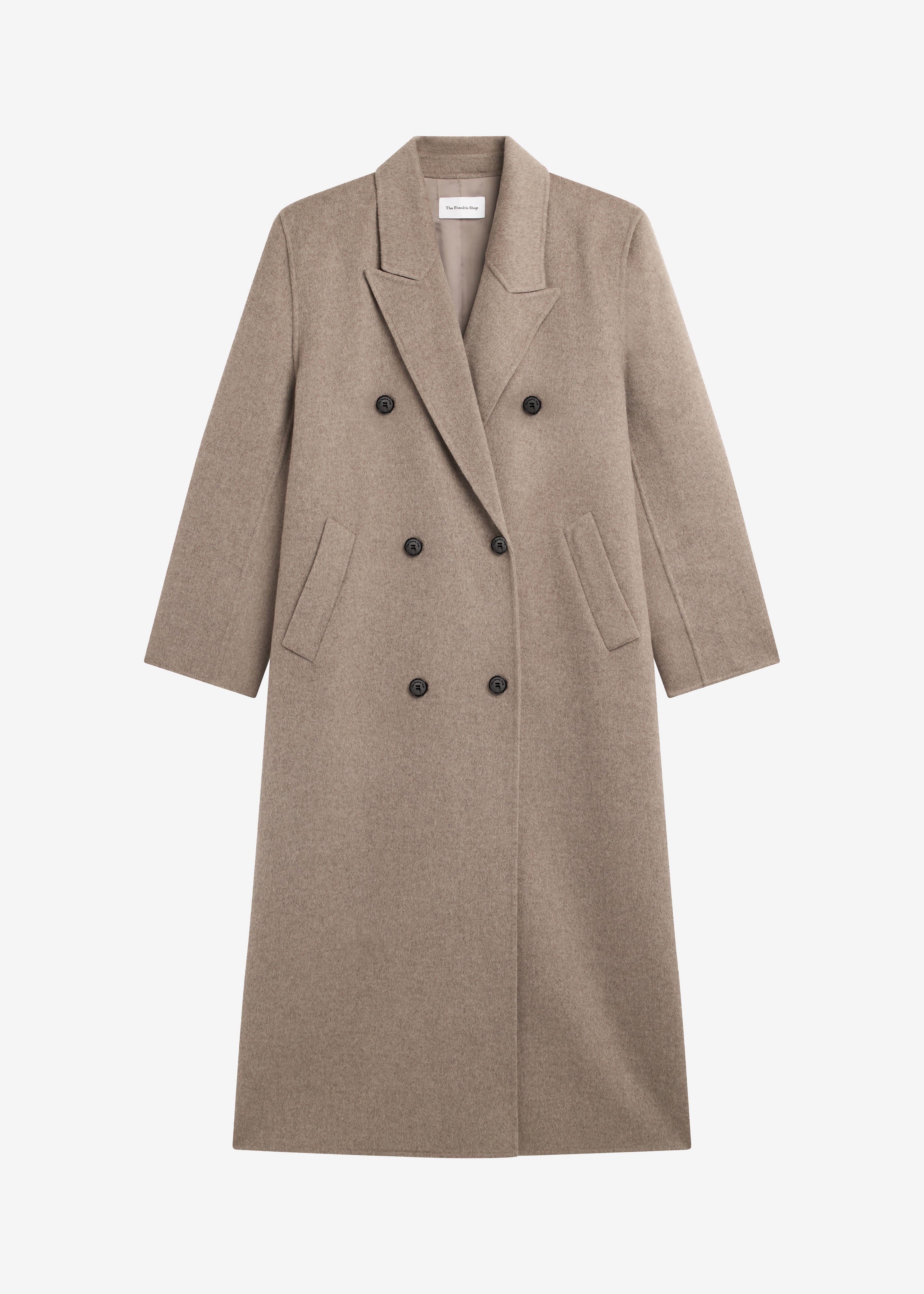 Gaia Double Breasted Coat - Taupe Melange - 8