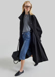 Gaillon Oversized Trench Coat - Black