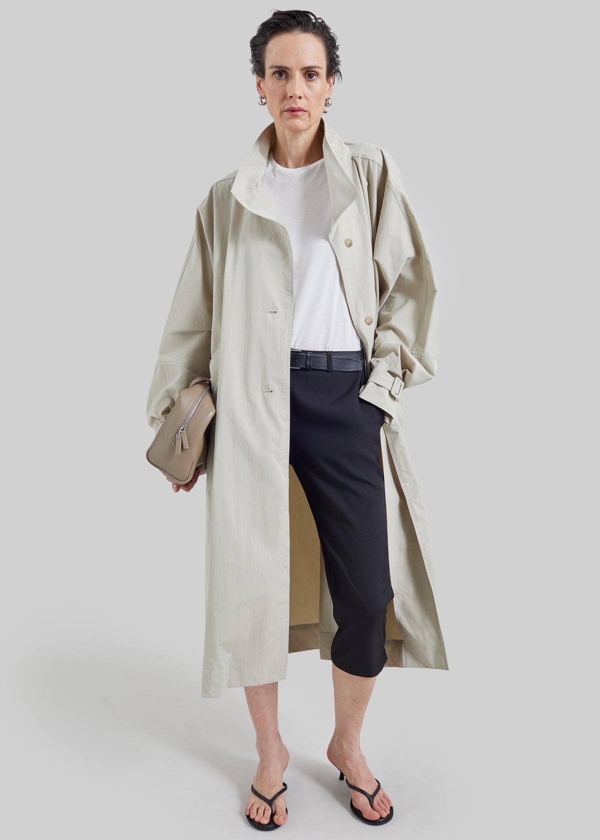 Gaillon Oversized Trench Coat - Light Beige