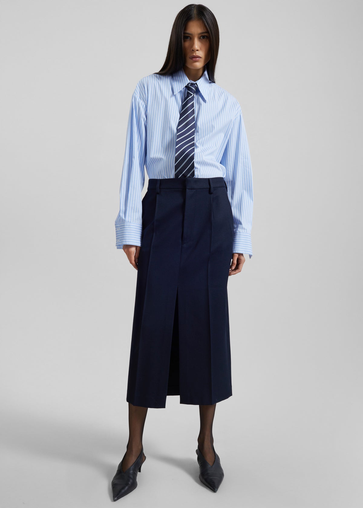 Gainsford Neck Tie Shirt - Blue/White Stripe - 4