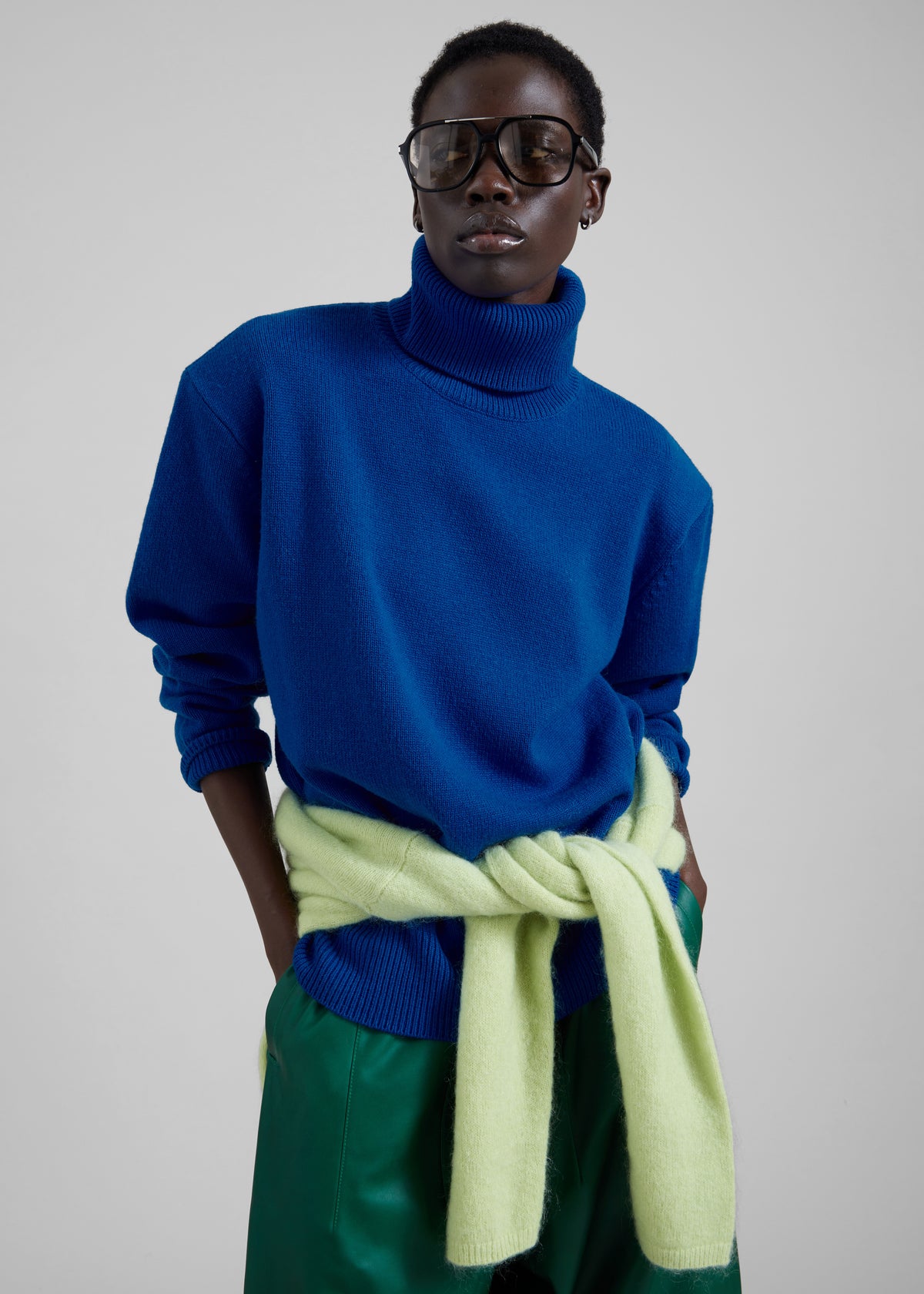 Gala Padded Knit Turtleneck - Blue - 1
