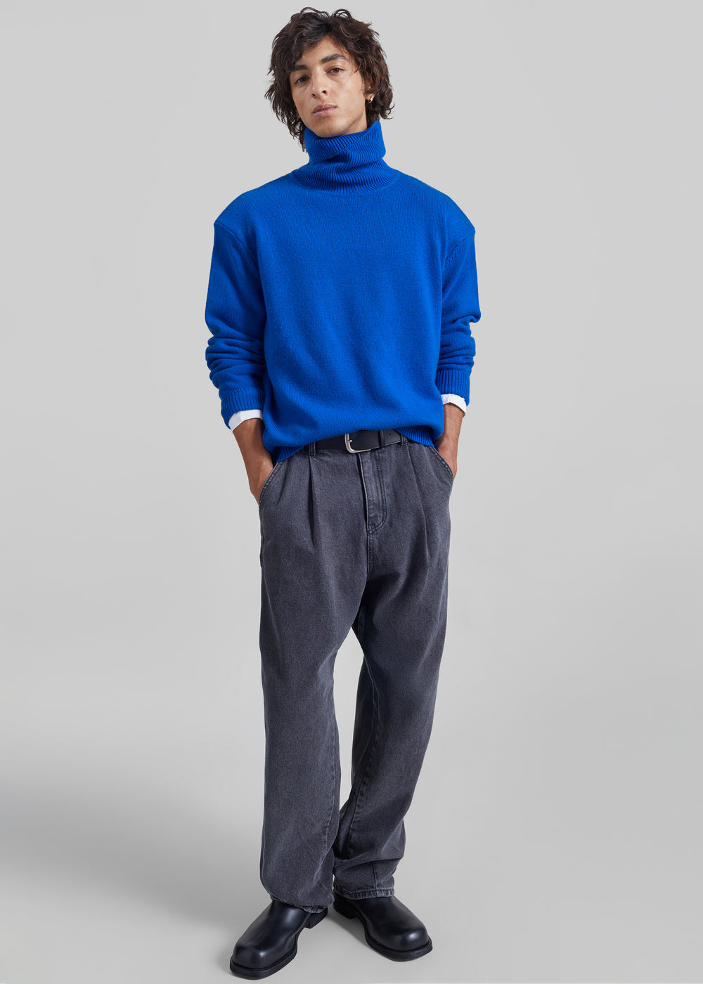 Gala Padded Knit Turtleneck - Blue
