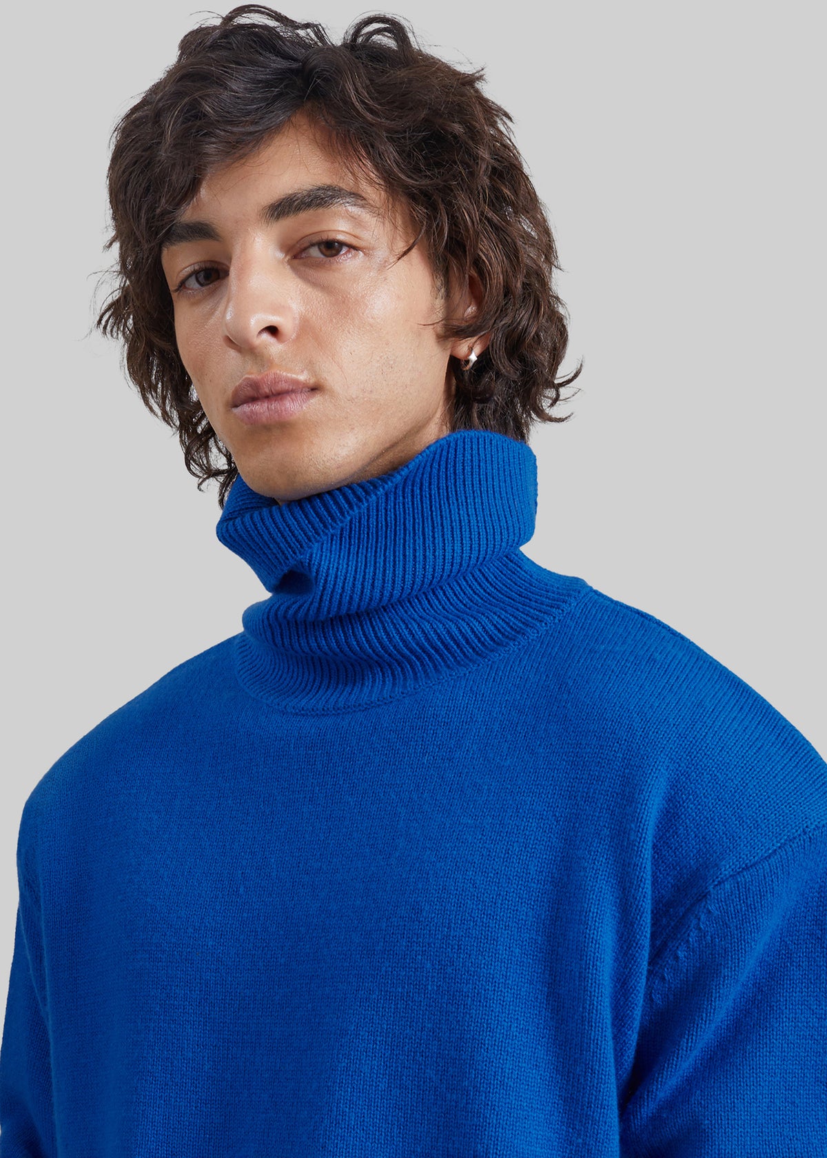 Gala Padded Knit Turtleneck - Blue