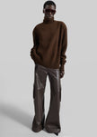 Gala Padded Knit Turtleneck - Brown