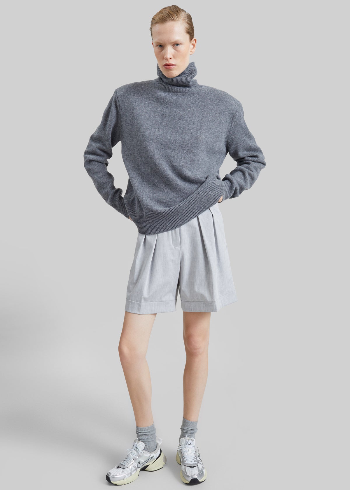Gala Padded Knit Turtleneck - Dark Grey - 3