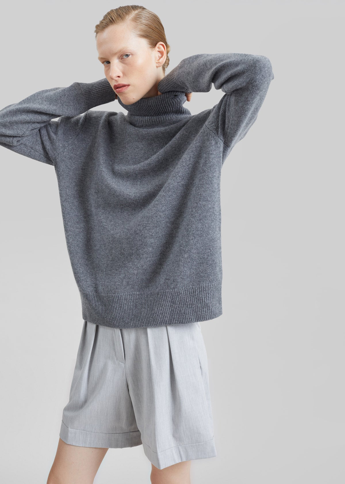 Gala Padded Knit Turtleneck - Dark Grey - 1