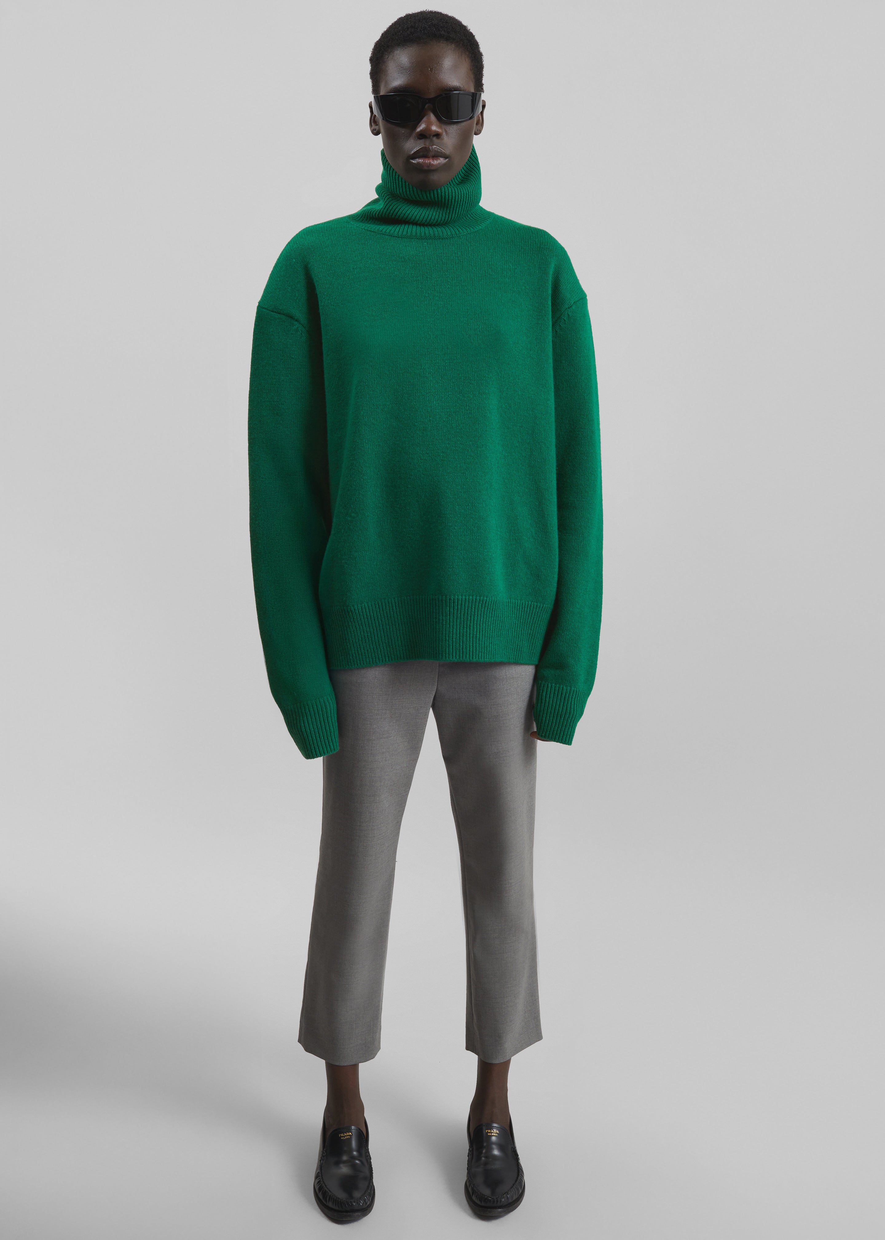Gala Padded Knit Turtleneck - Forest Green - 3