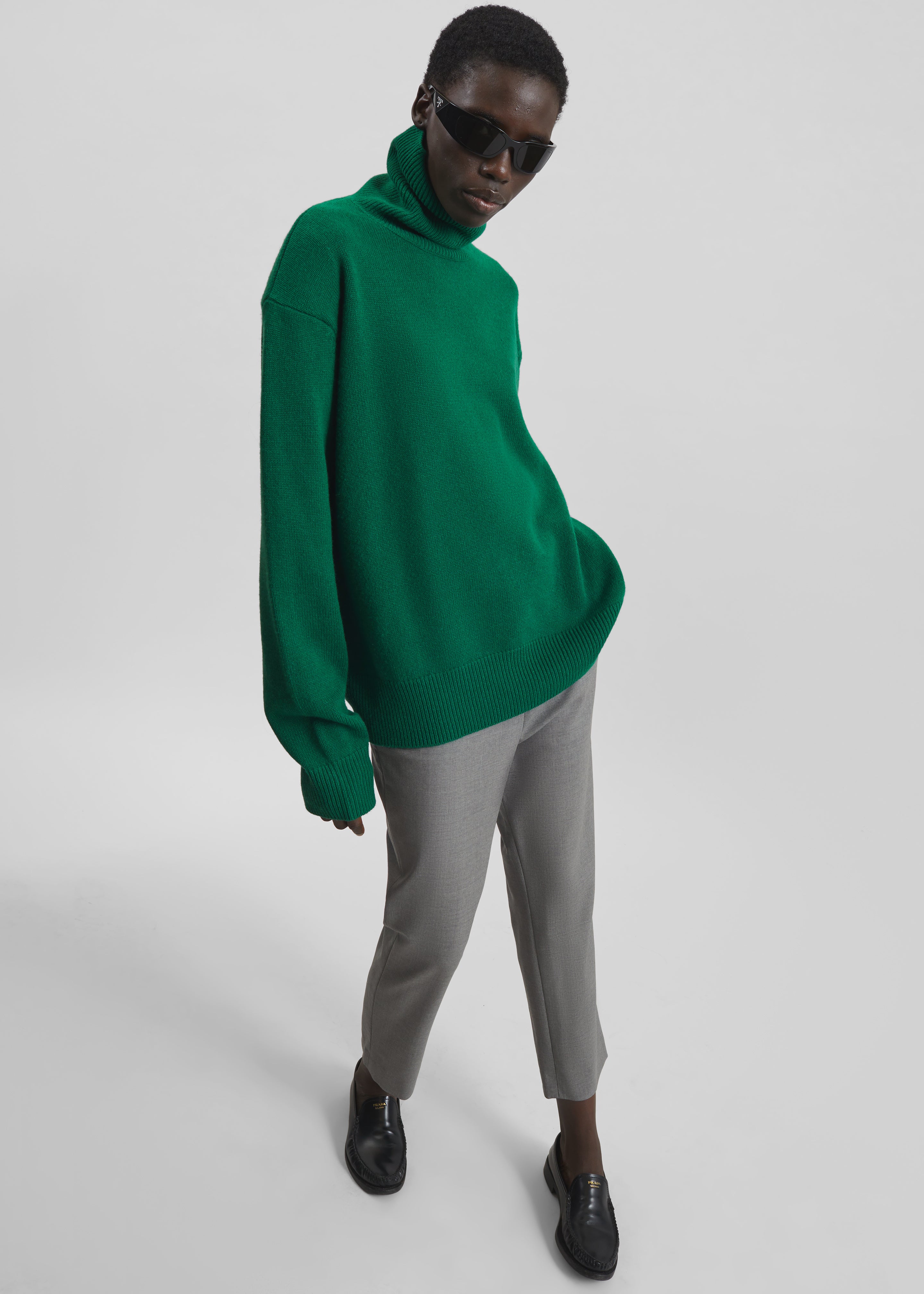 Gala Padded Knit Turtleneck - Forest Green - 1