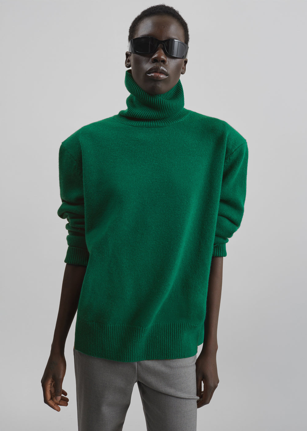 Gala Padded Knit Turtleneck - Forest Green - 1