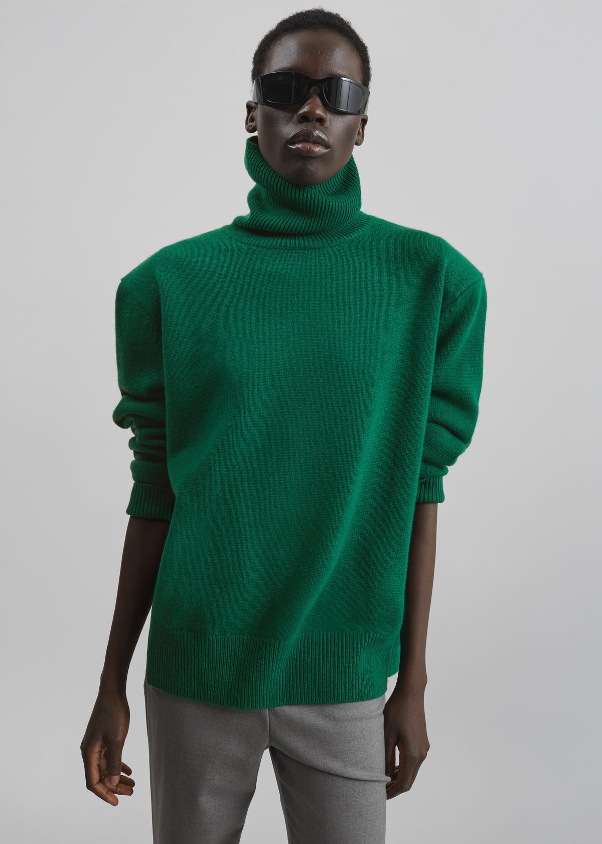 Gala Padded Knit Turtleneck - Forest Green - 2