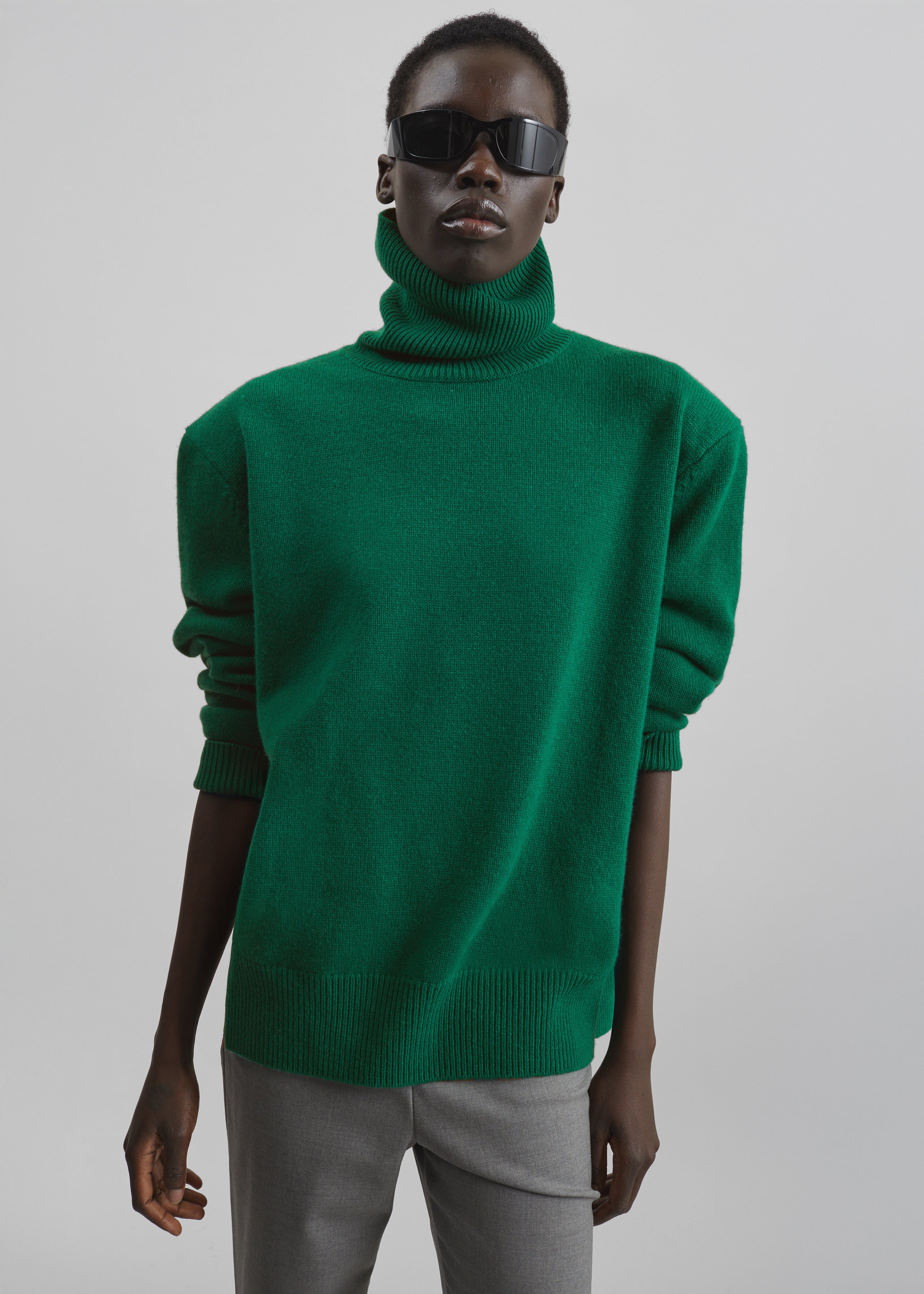 Gala Padded Knit Turtleneck - Forest Green - 2