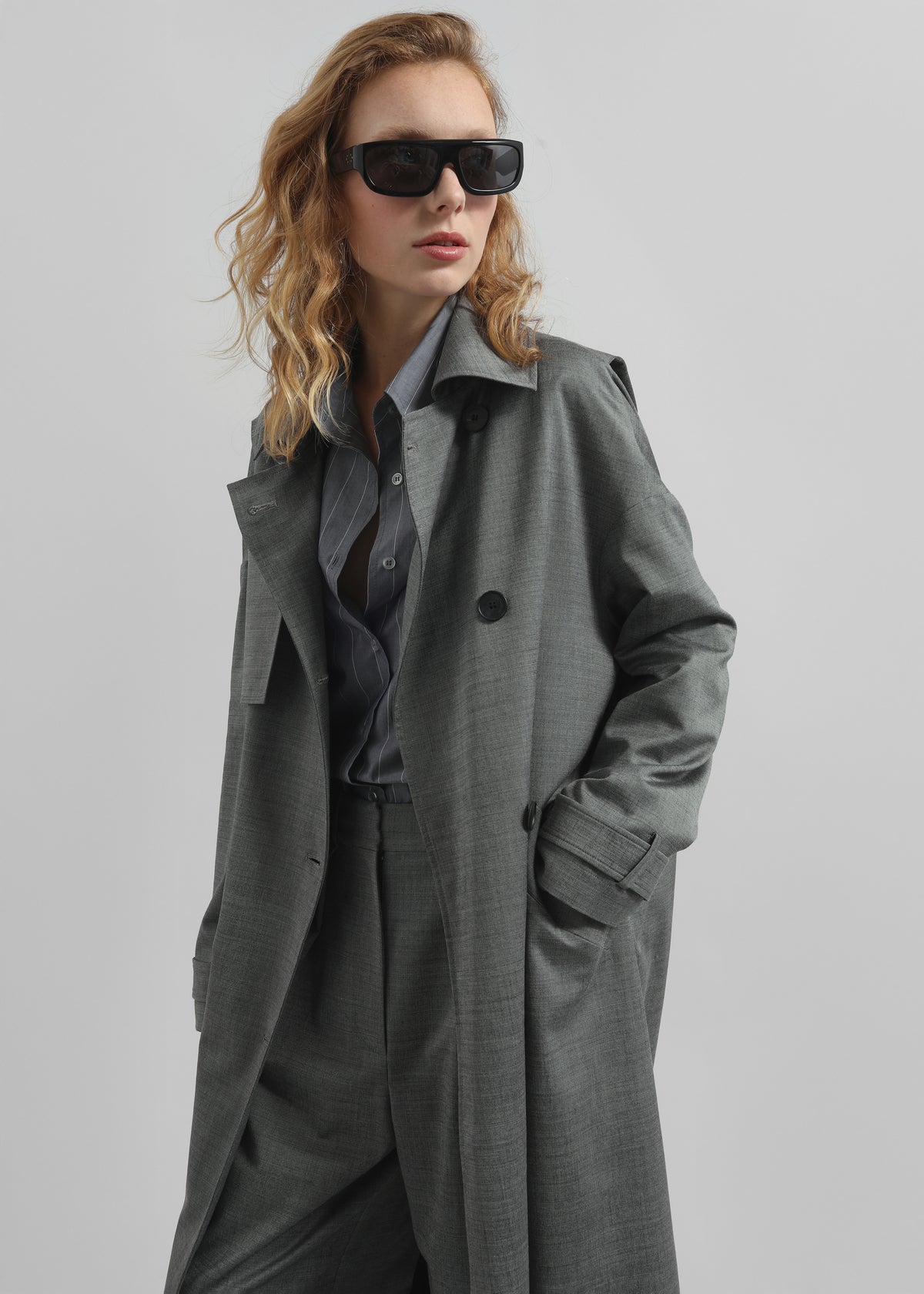Galles Long Cape Trench - Grey Melange - 4