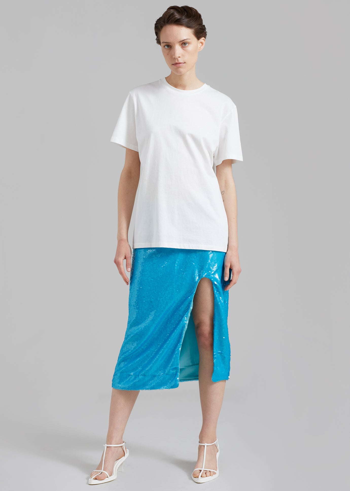 GANNI Sequins Skirt - Blue Curacao